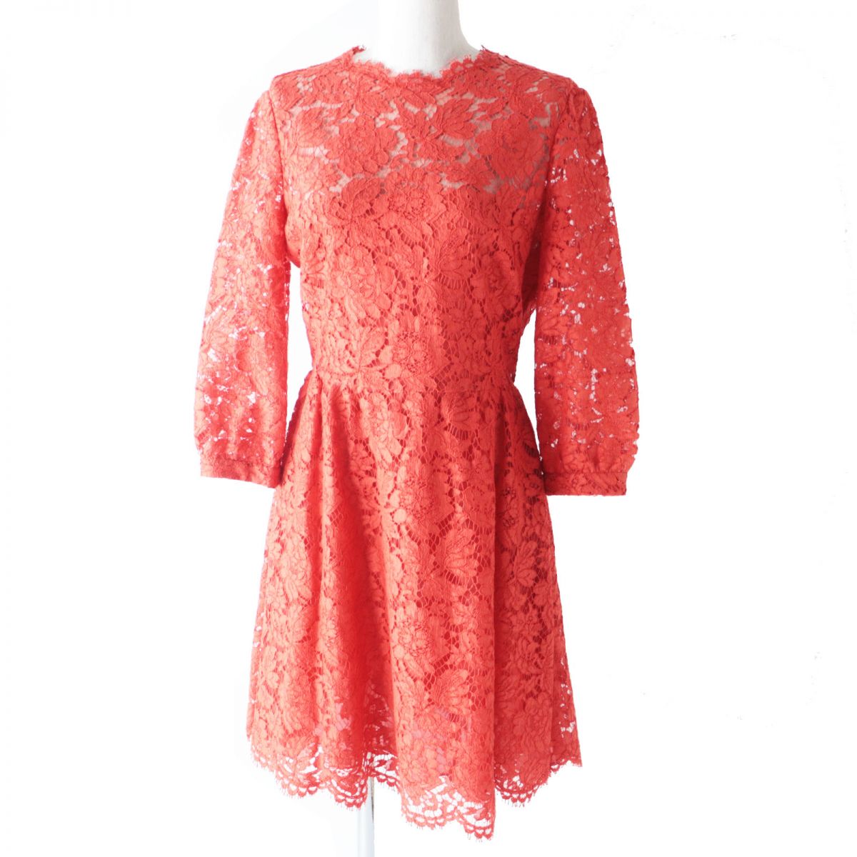 Valentino Women's Lace A-line Dress Red 42