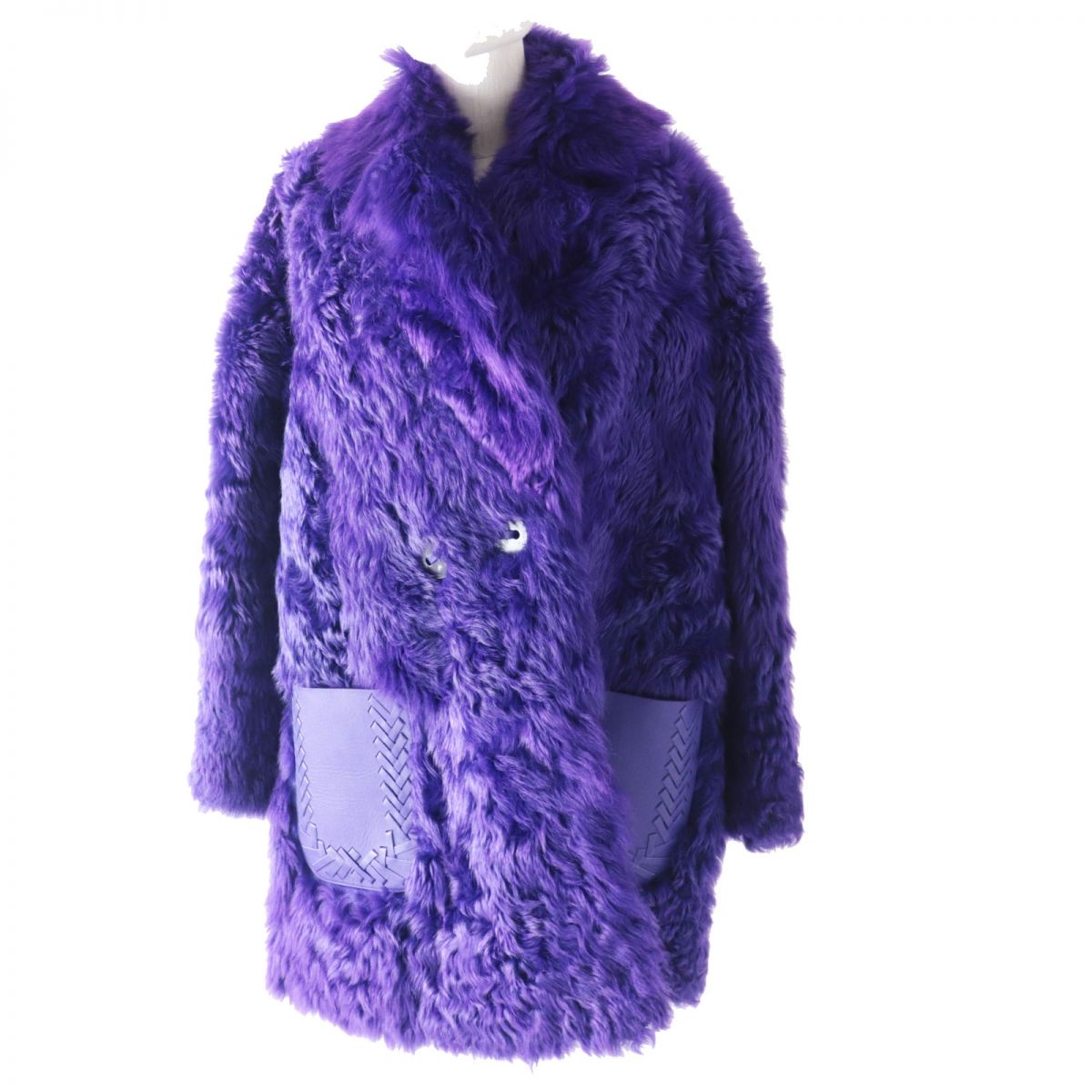 Fendi Women's Lambskin Fur Coat Purple