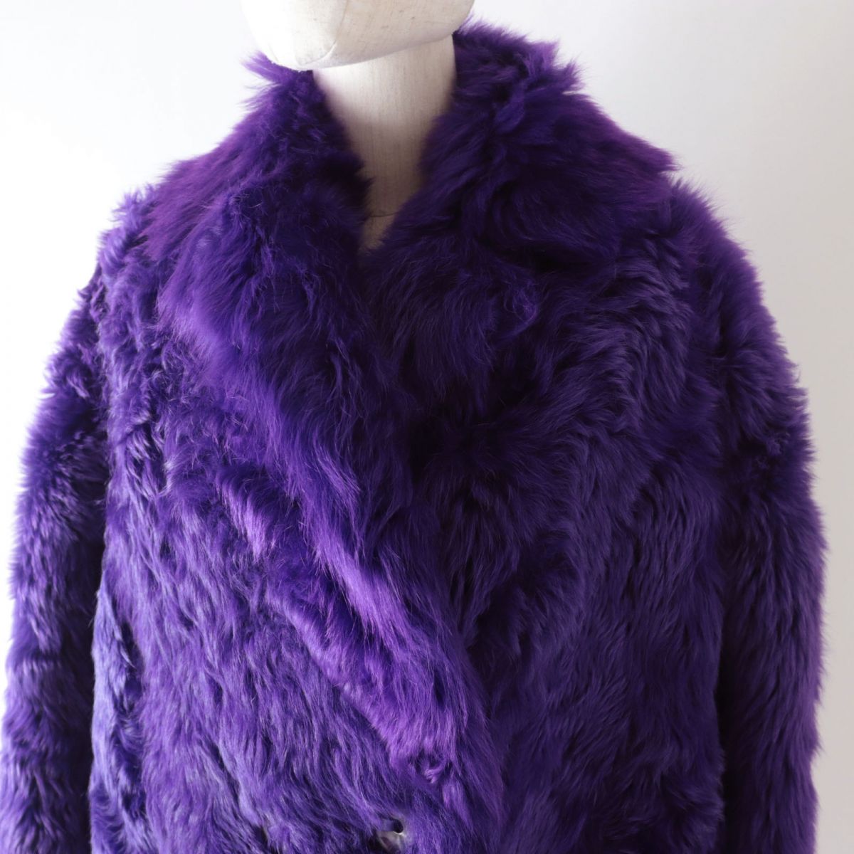 Fendi Women's Lambskin Fur Coat Purple