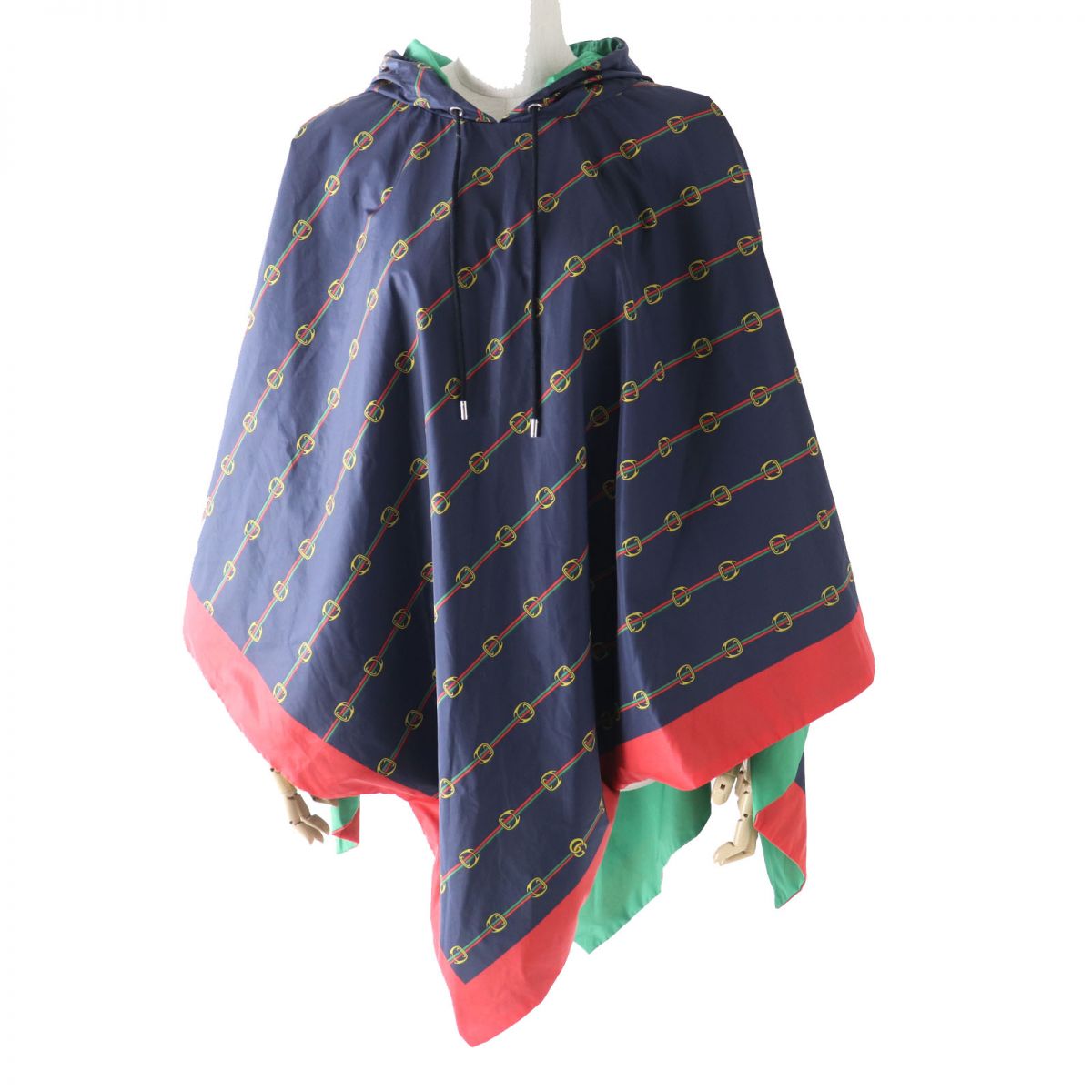 Gucci Hooded Poncho Raincoat, Navy, M