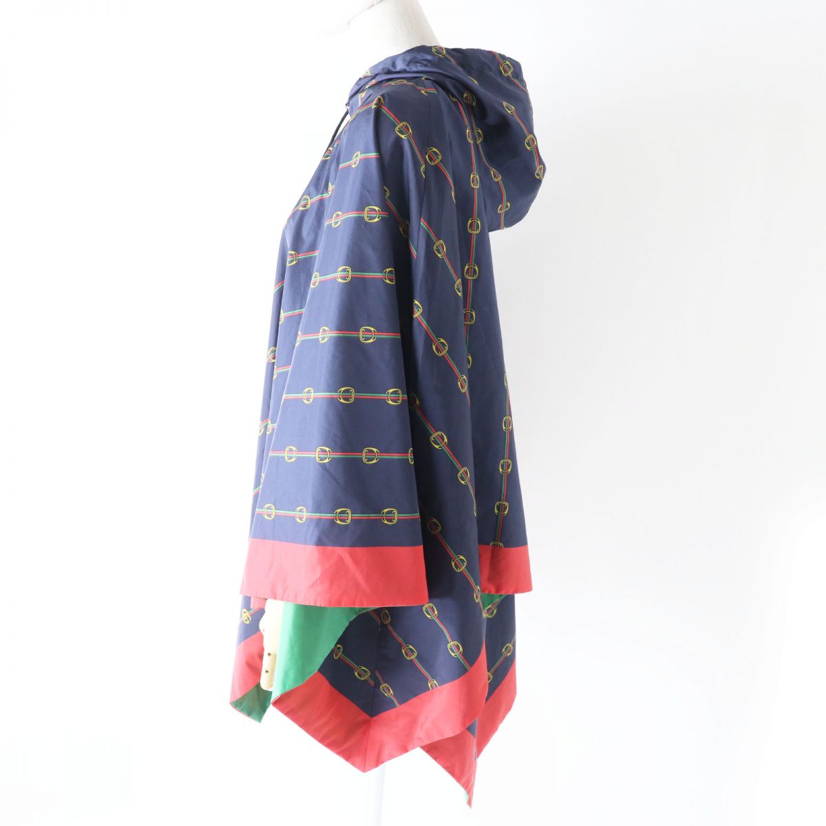 Gucci Hooded Poncho Raincoat, Navy, M