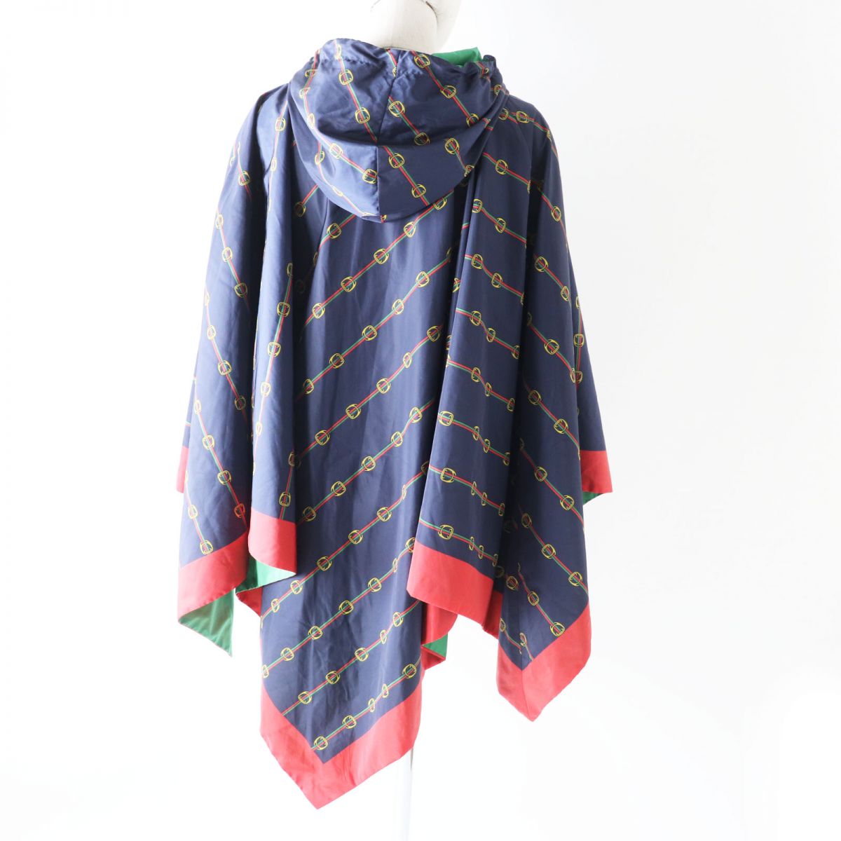 Gucci Hooded Poncho Raincoat, Navy, M