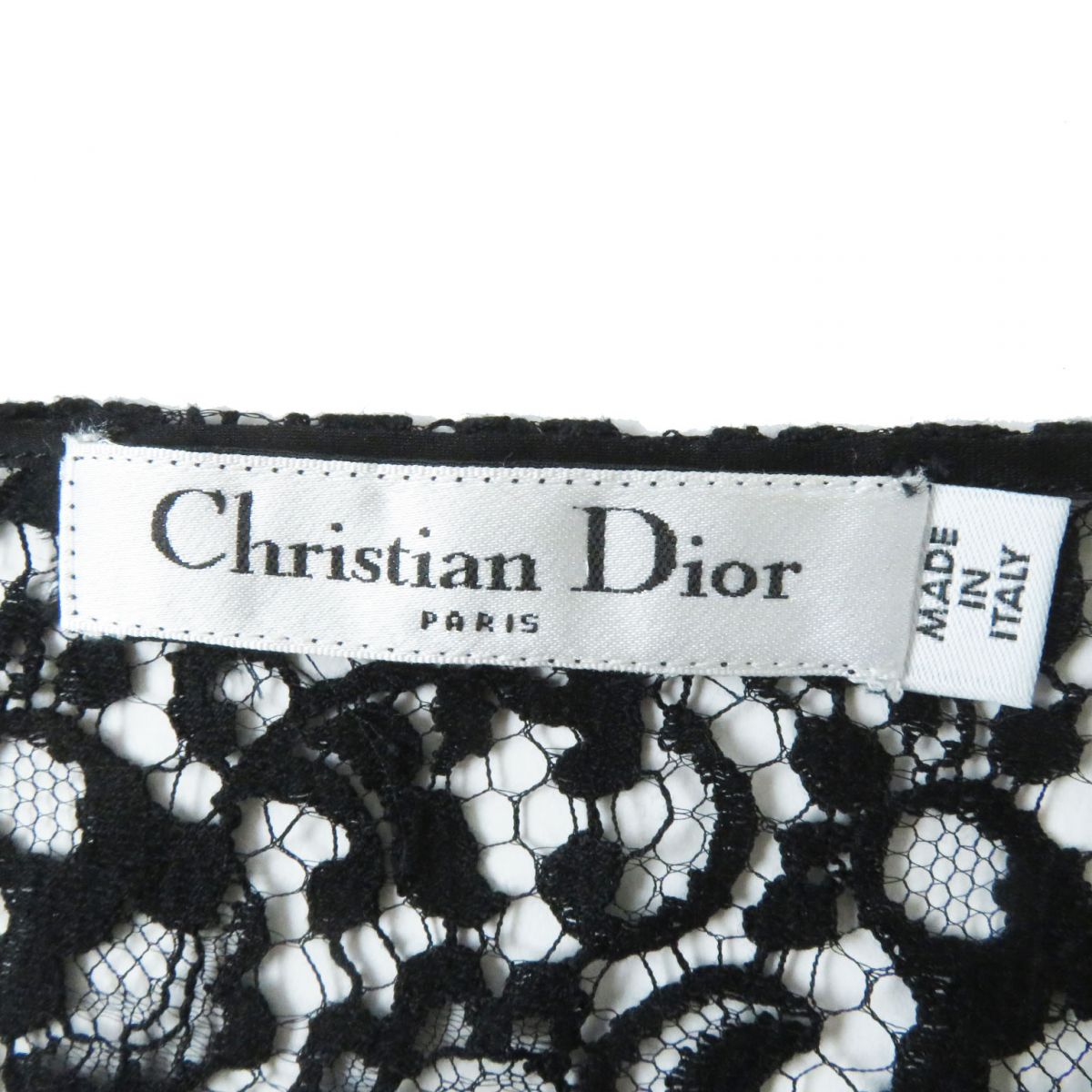 Christian Dior Women's BEE Embroidery Lace Blouse Black