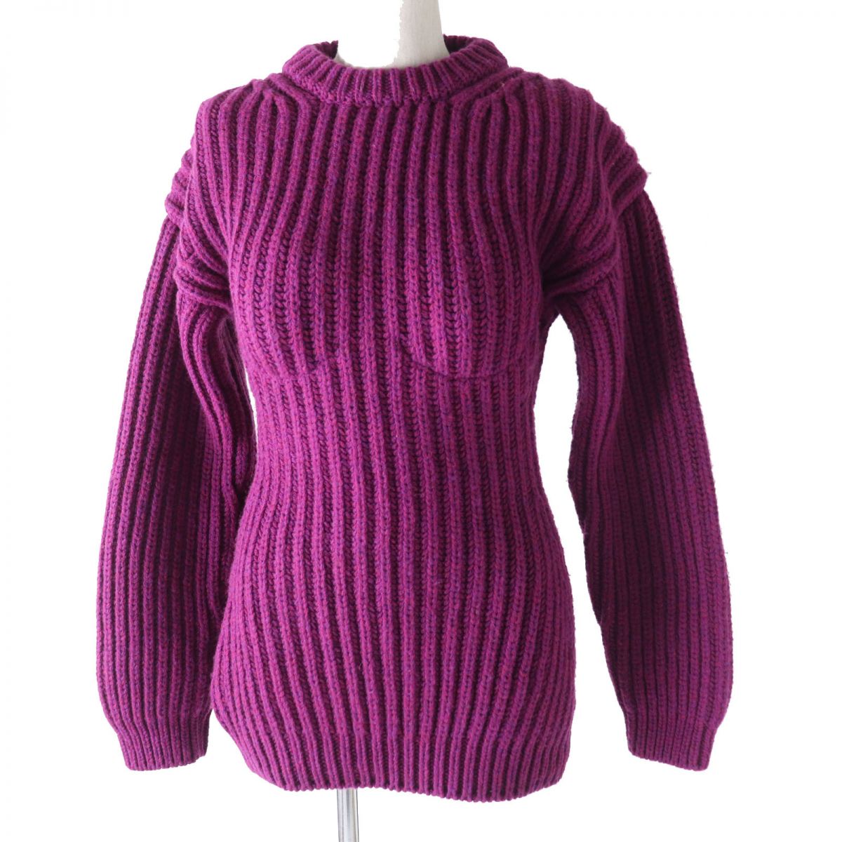 Prada Women's Wool Silk Crewneck Sweater Purple