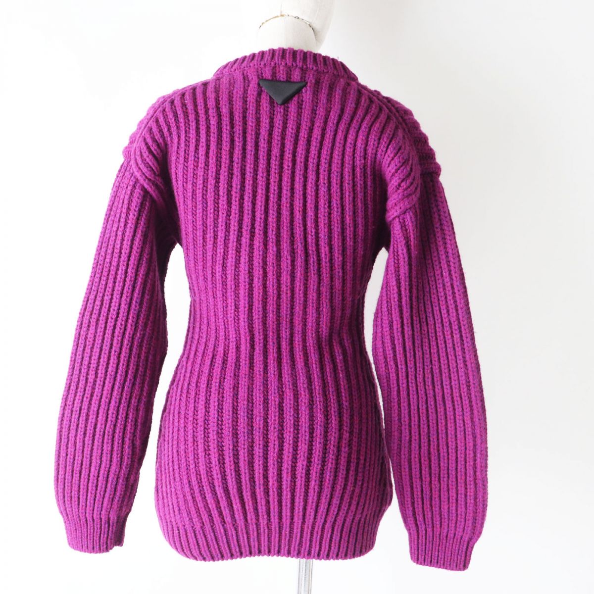 Prada Women's Wool Silk Crewneck Sweater Purple