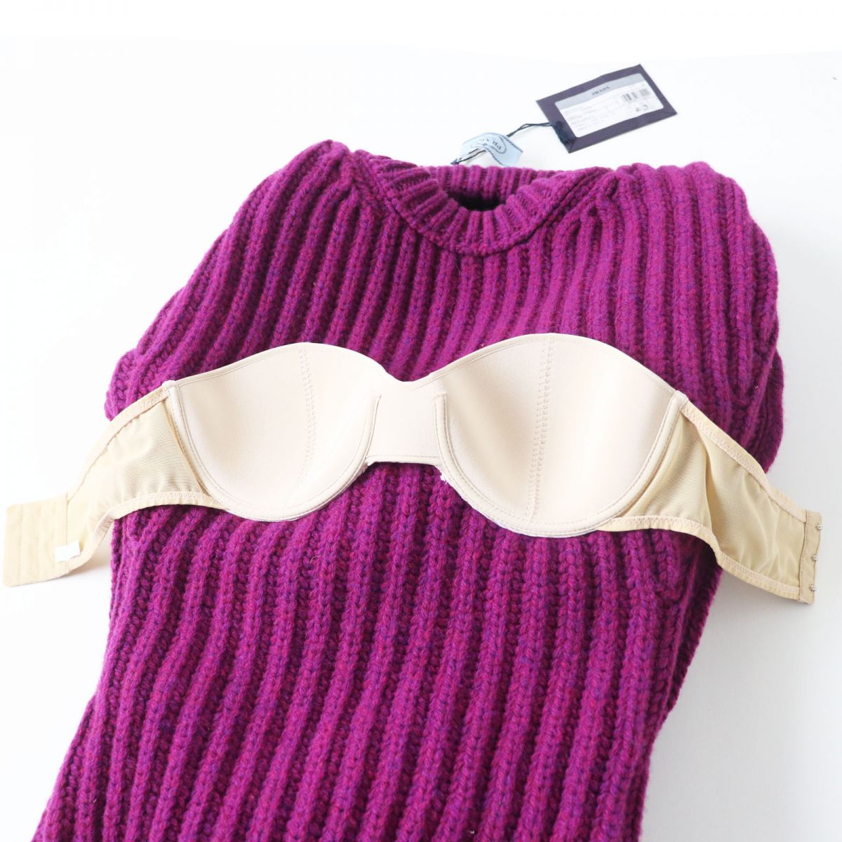 Prada Women's Wool Silk Crewneck Sweater Purple