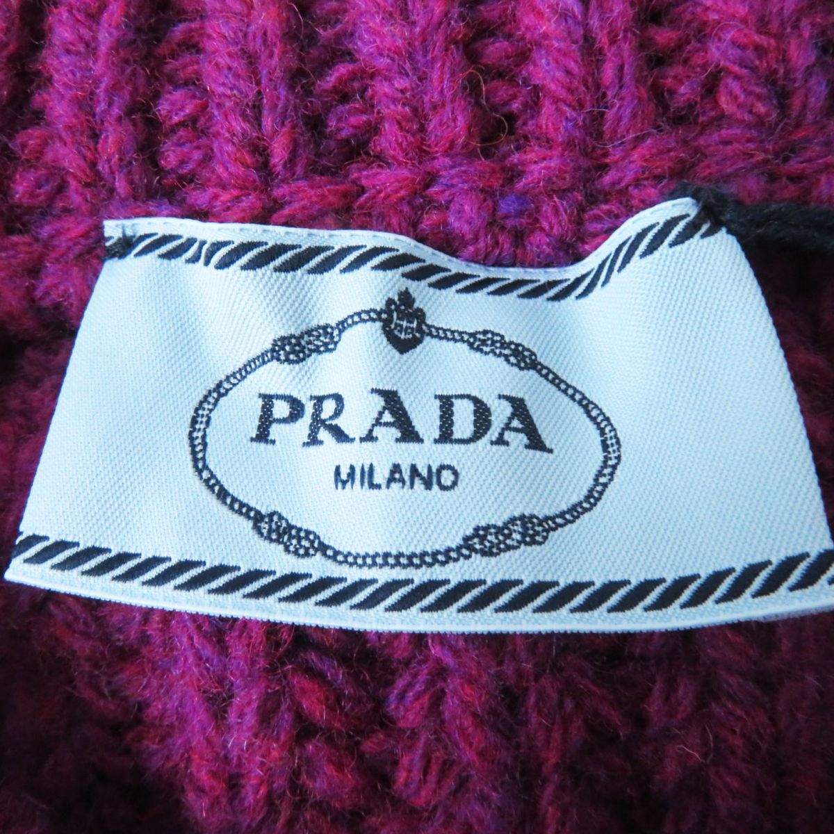 Prada Women's Wool Silk Crewneck Sweater Purple