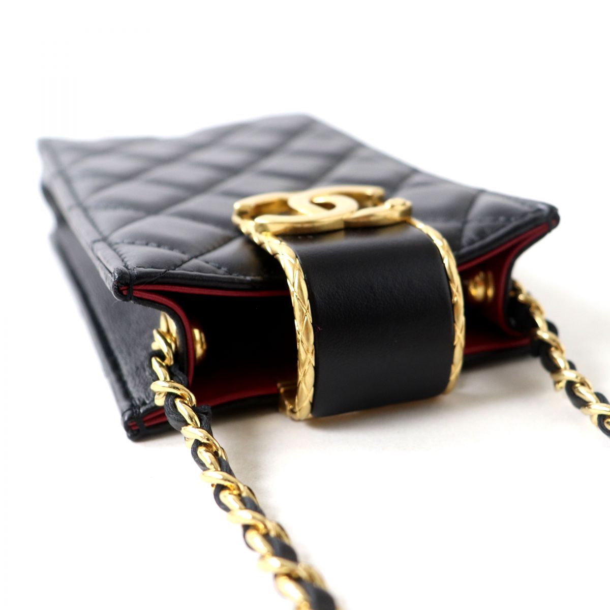 Chanel Lambskin Phone Holder Chain Bag