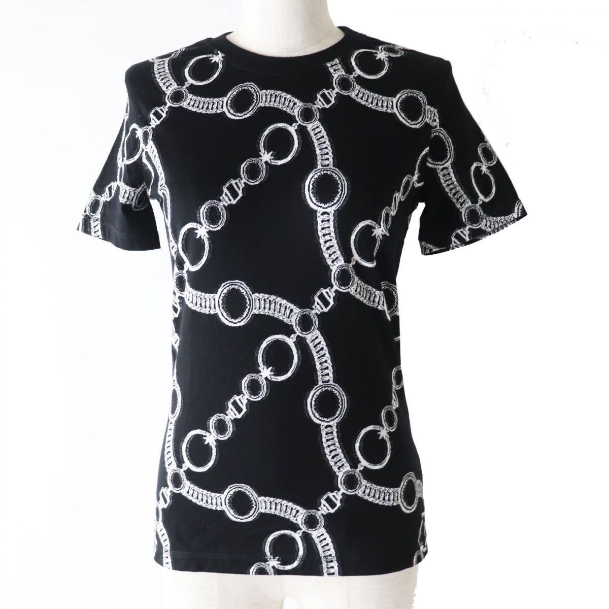 Hermes Cotton Stainless Steel Shirt Black White Pattern