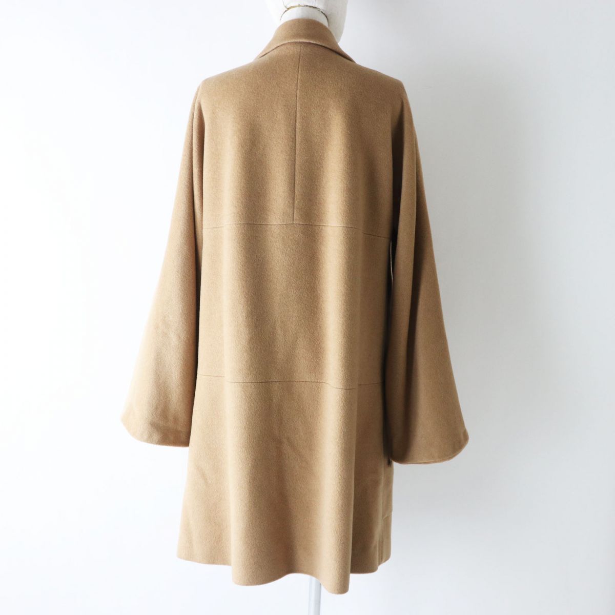 Hermes Women's Camel A-line Long Coat Size 44