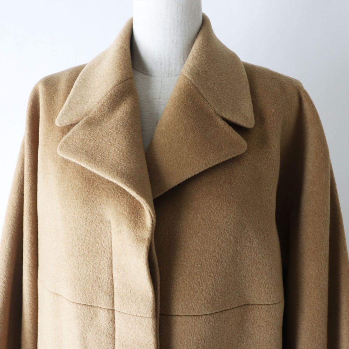 Hermes Women's Camel A-line Long Coat Size 44