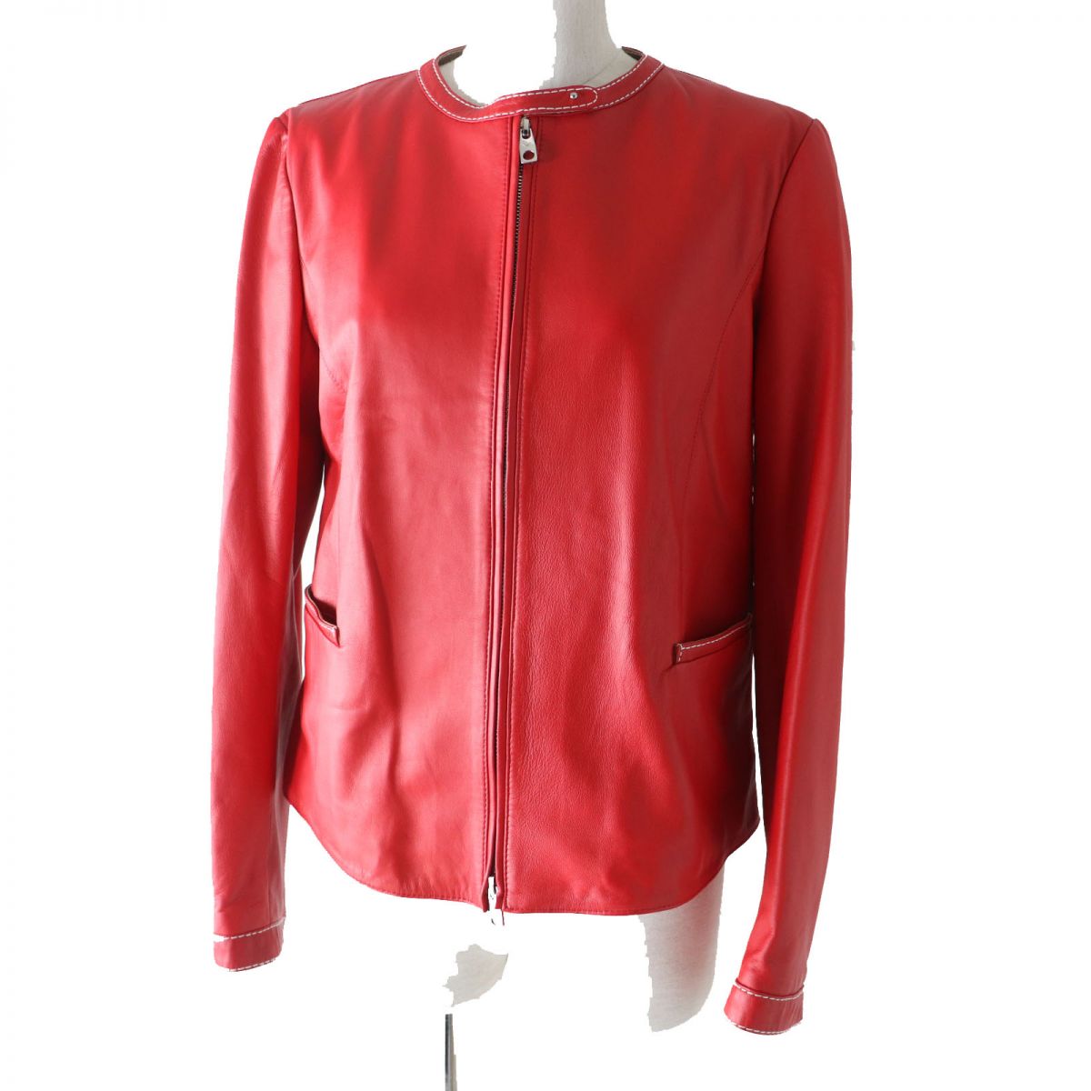 Emporio Armani Lamb Leather Zip Riders Jacket