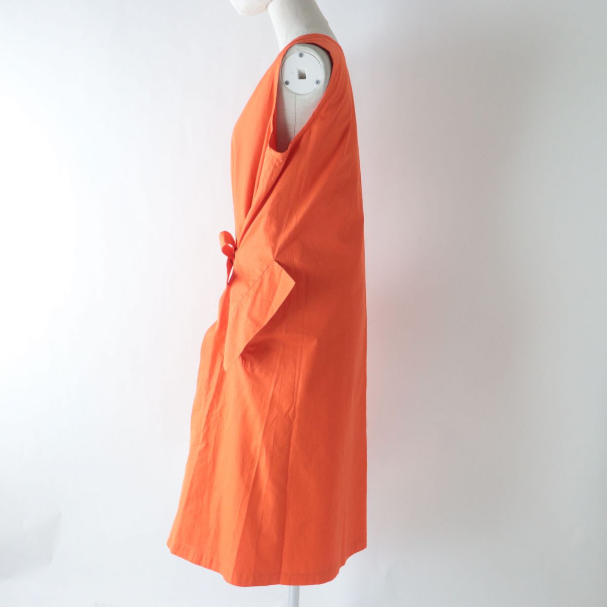 Jil Sander Cotton Sleeveless Dress Orange