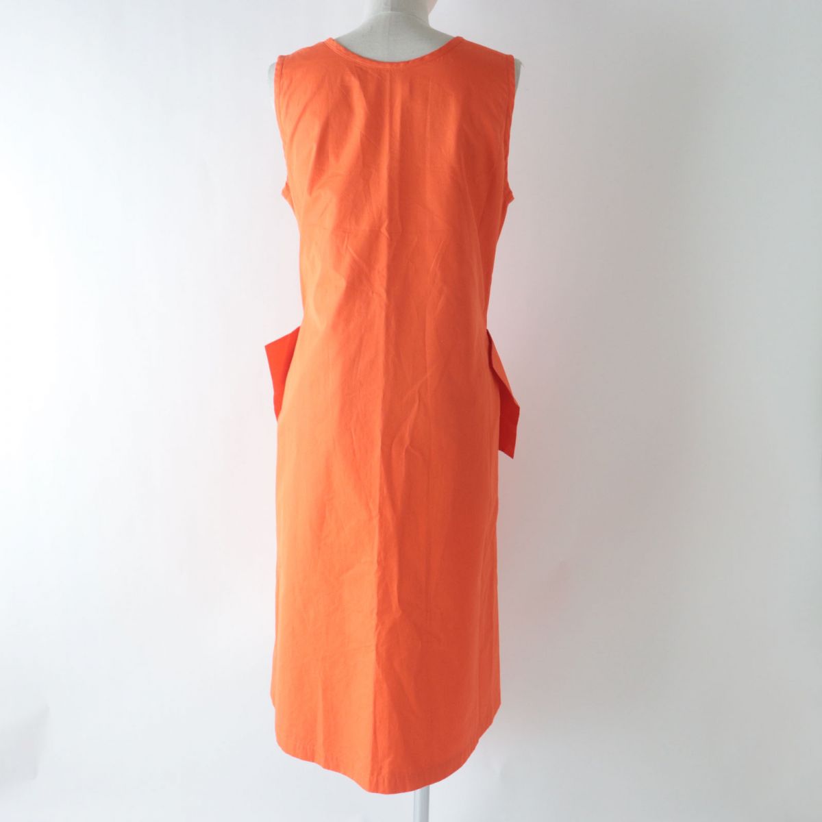 Jil Sander Cotton Sleeveless Dress Orange