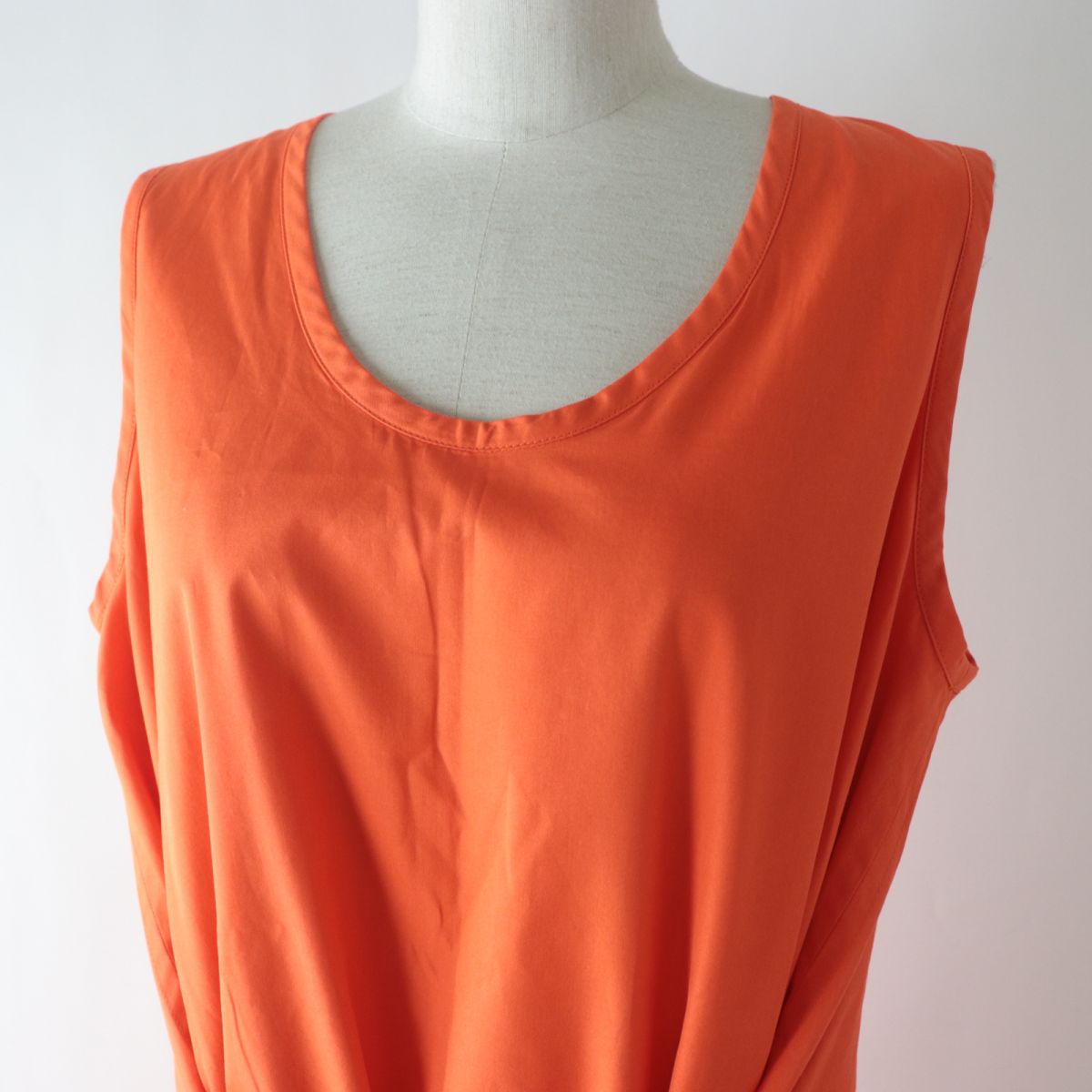 Jil Sander Cotton Sleeveless Dress Orange