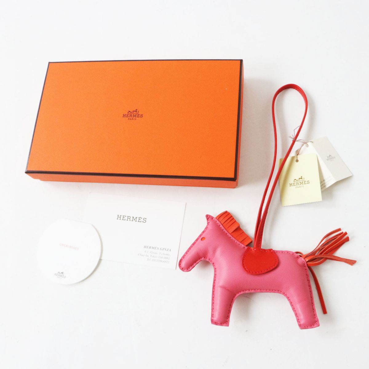 Hermes Rodeo Charm MM Rose Azalee Orange