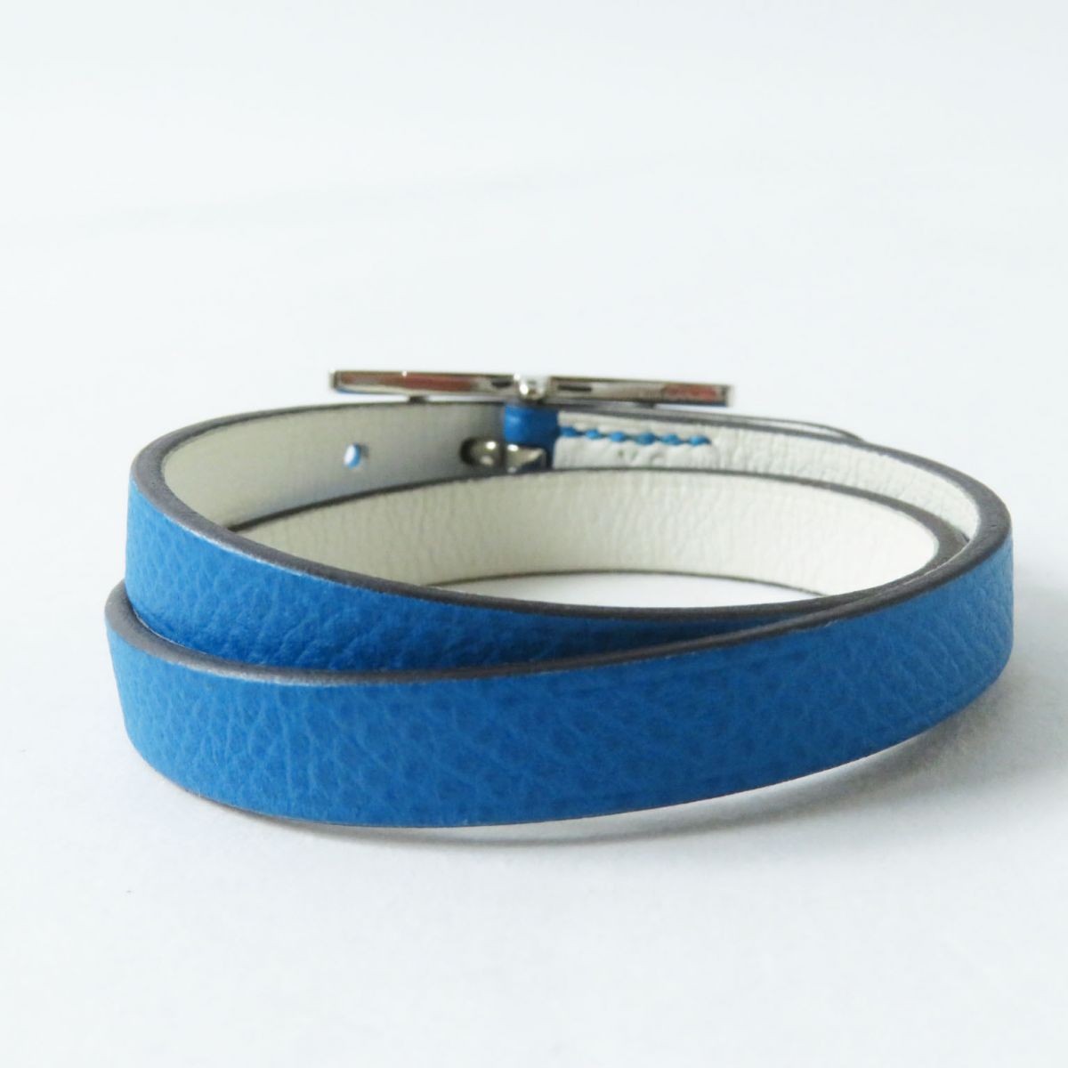 Hermes B-Api Double Tour Reversible Leather Bracelet