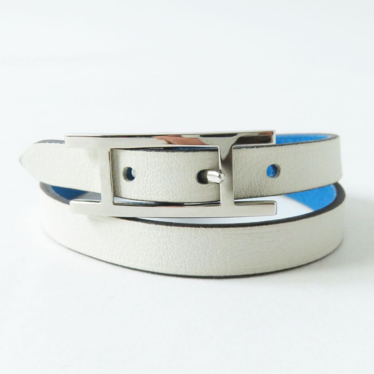 Hermes B-Api Double Tour Reversible Leather Bracelet