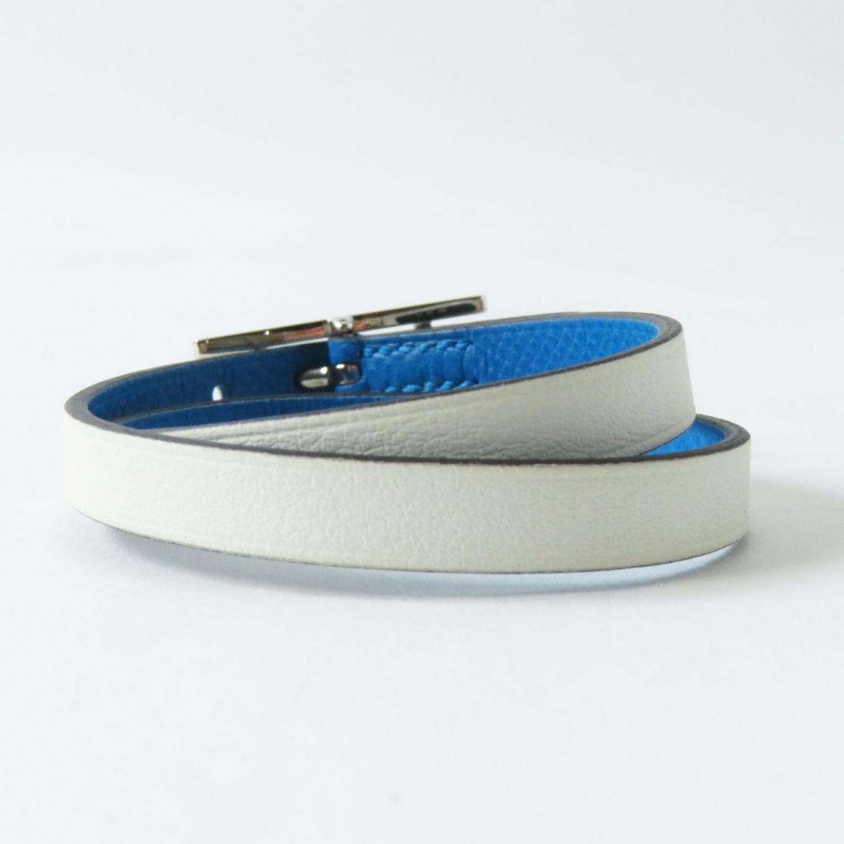 Hermes B-Api Double Tour Reversible Leather Bracelet