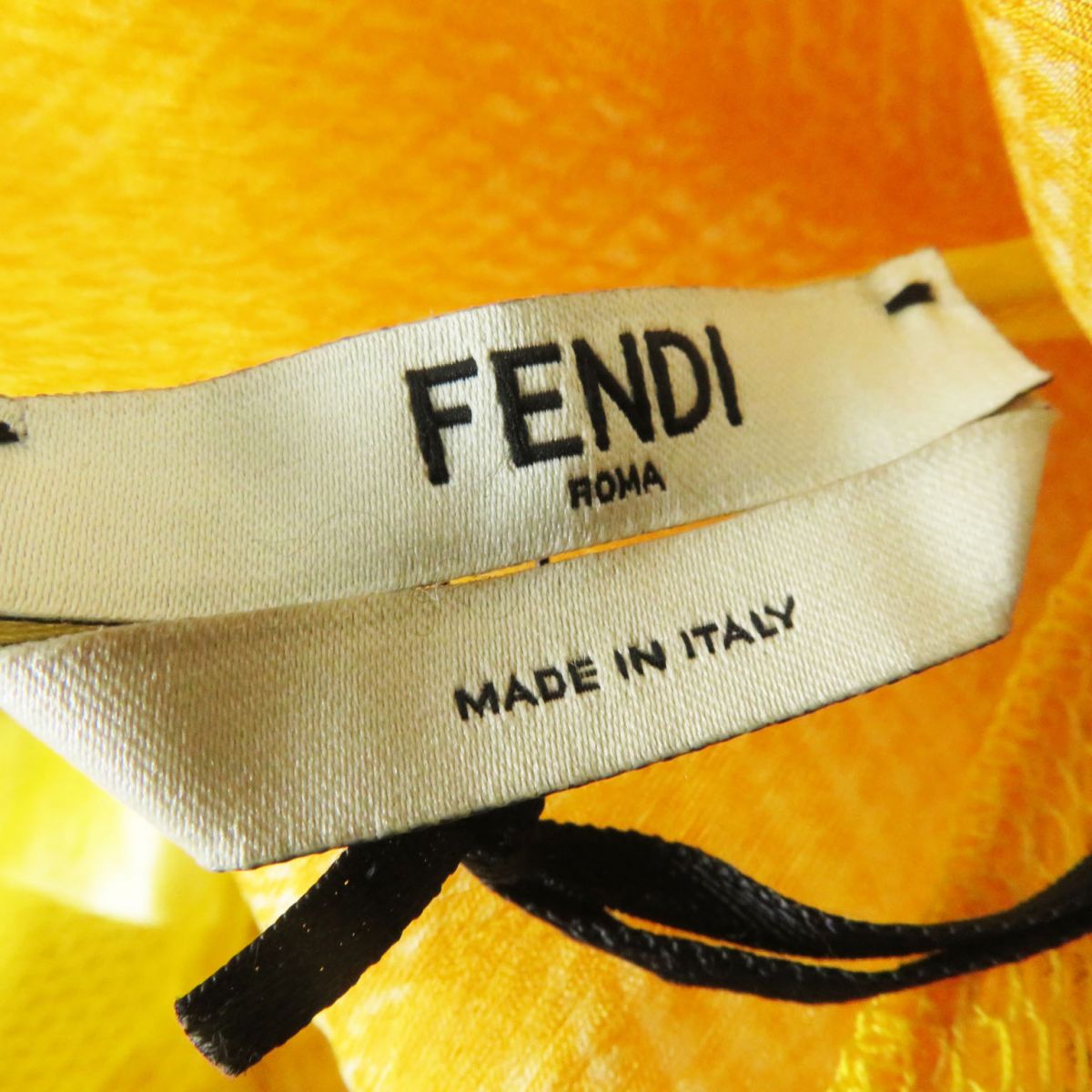 Fendi Yellow Monogram Dress with Scarf Belt