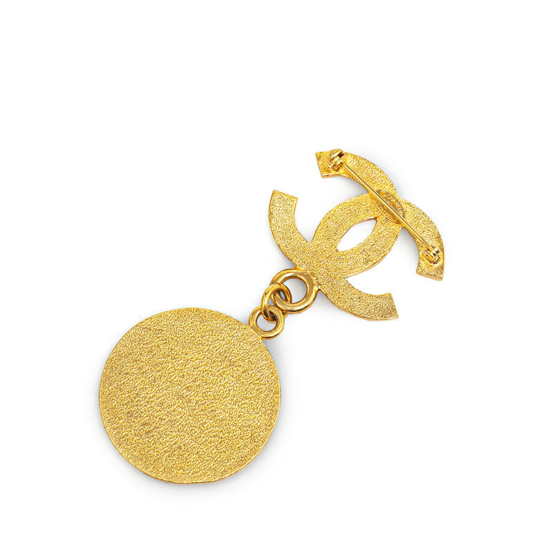 Chanel Vintage Coco Mark Medal Brooch Gold