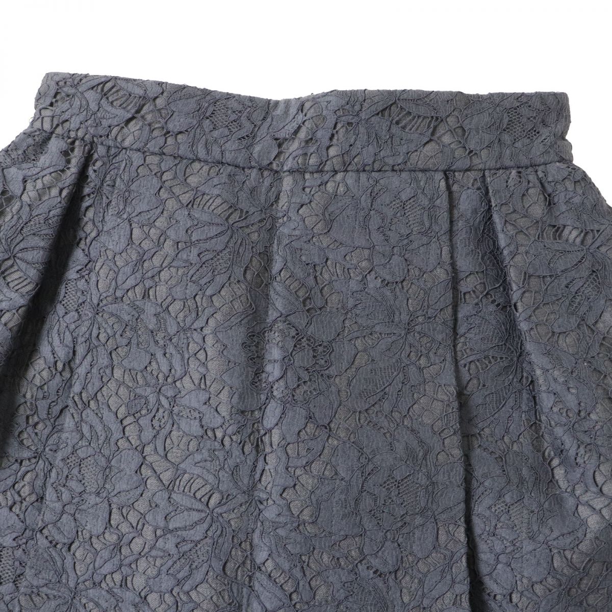 Valentino Silk Lace Mini Skirt, Dark Grey