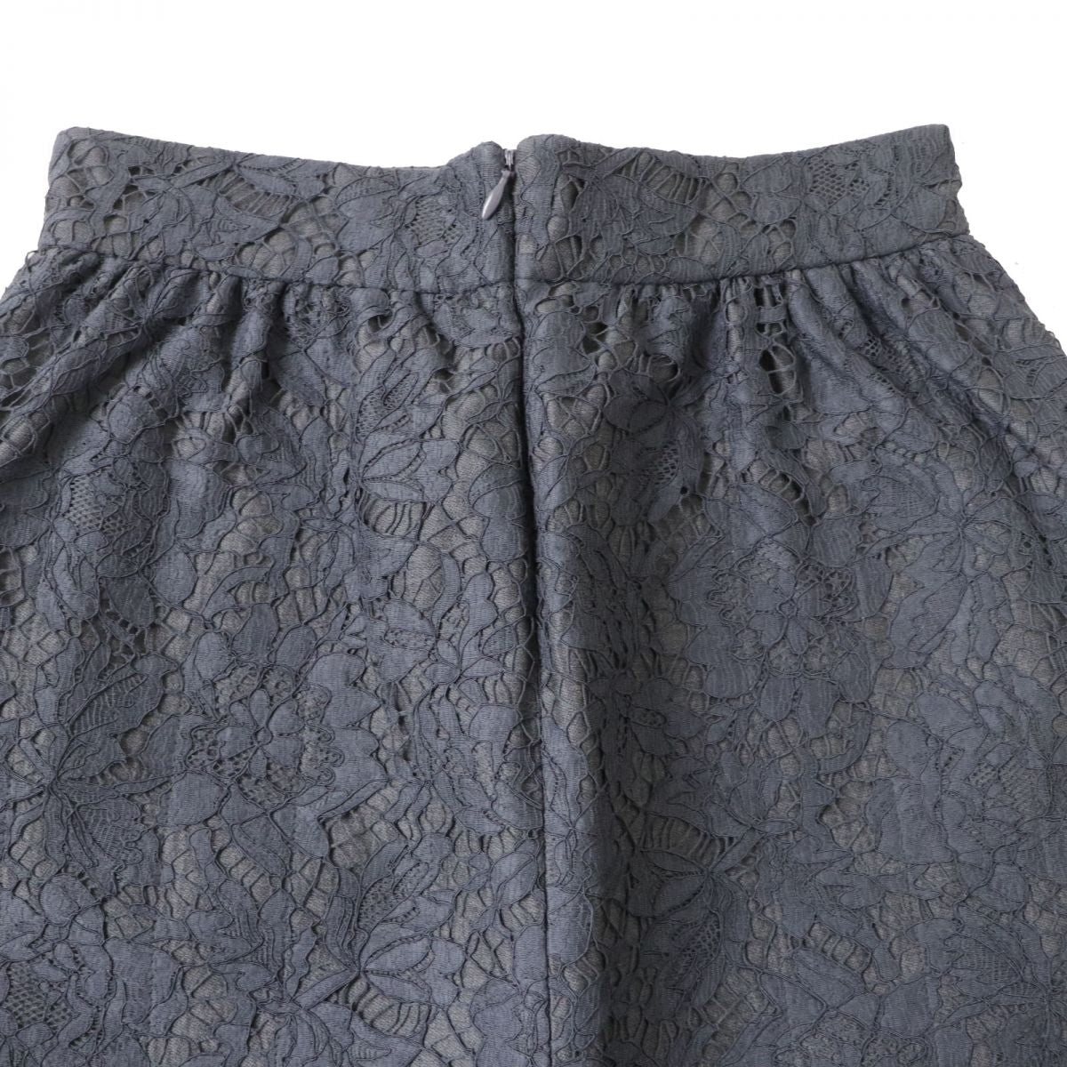 Valentino Silk Lace Mini Skirt, Dark Grey