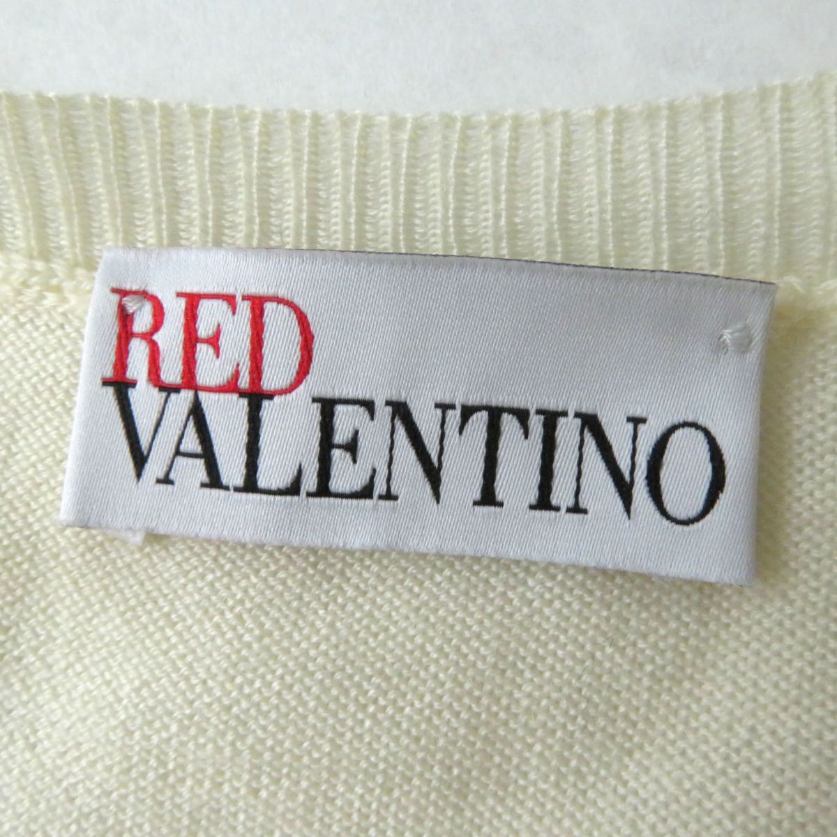 RED VALENTINO Dot Lace Ribbon Knit Cardigan XS