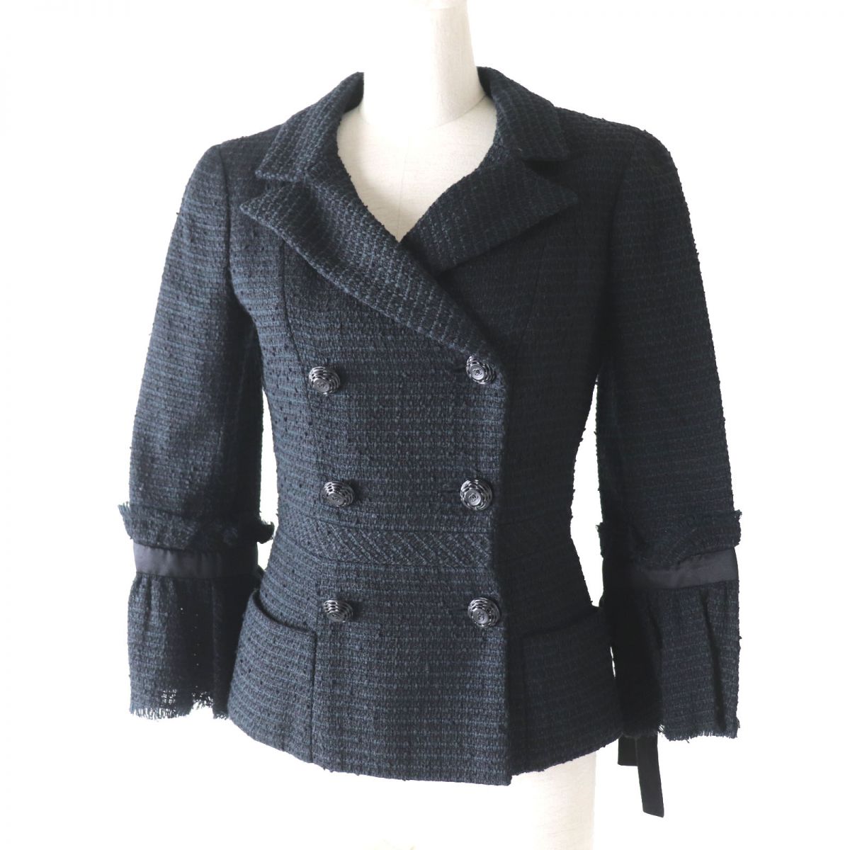 Chanel Tweed Double Jacket Silk Lining