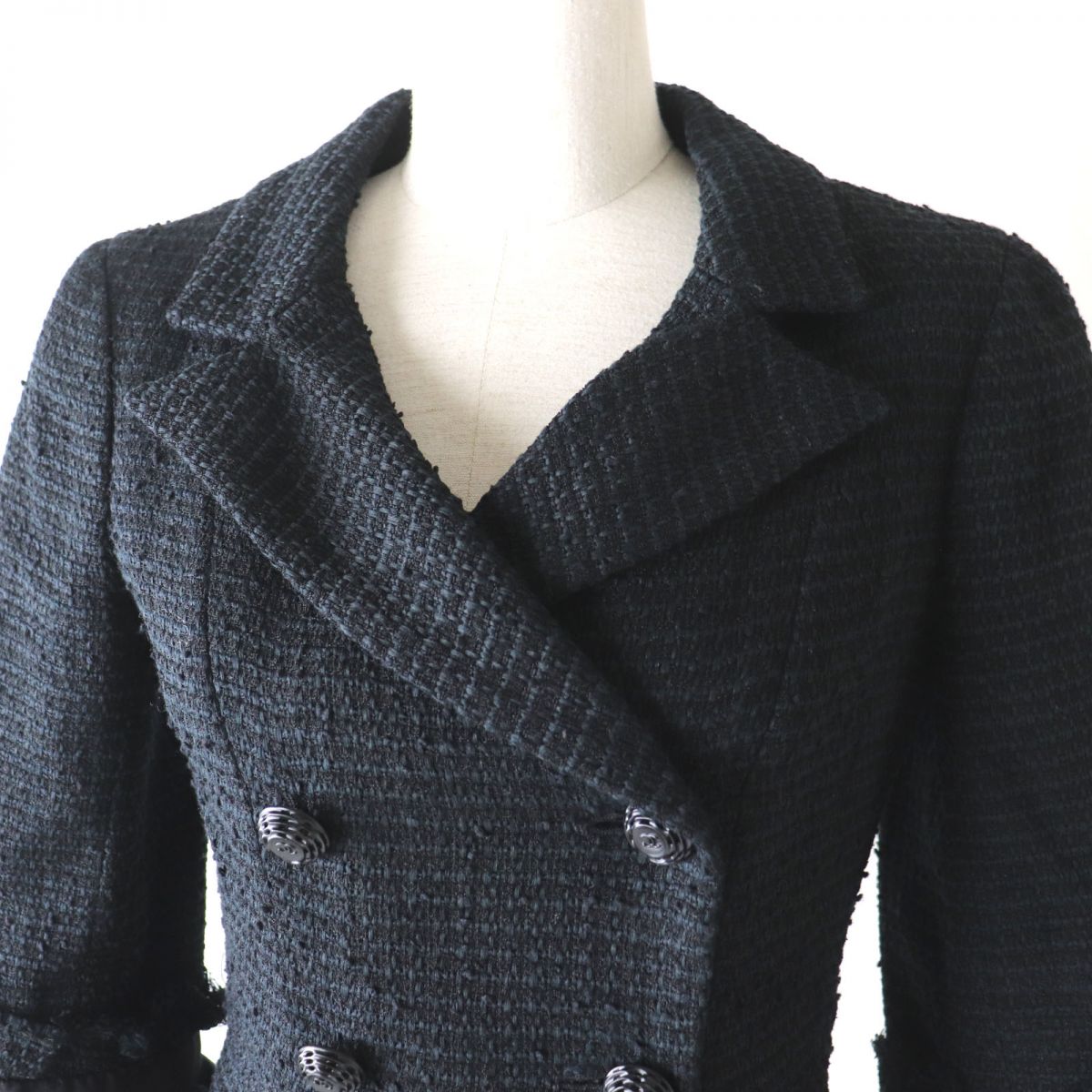 Chanel Tweed Double Jacket Silk Lining