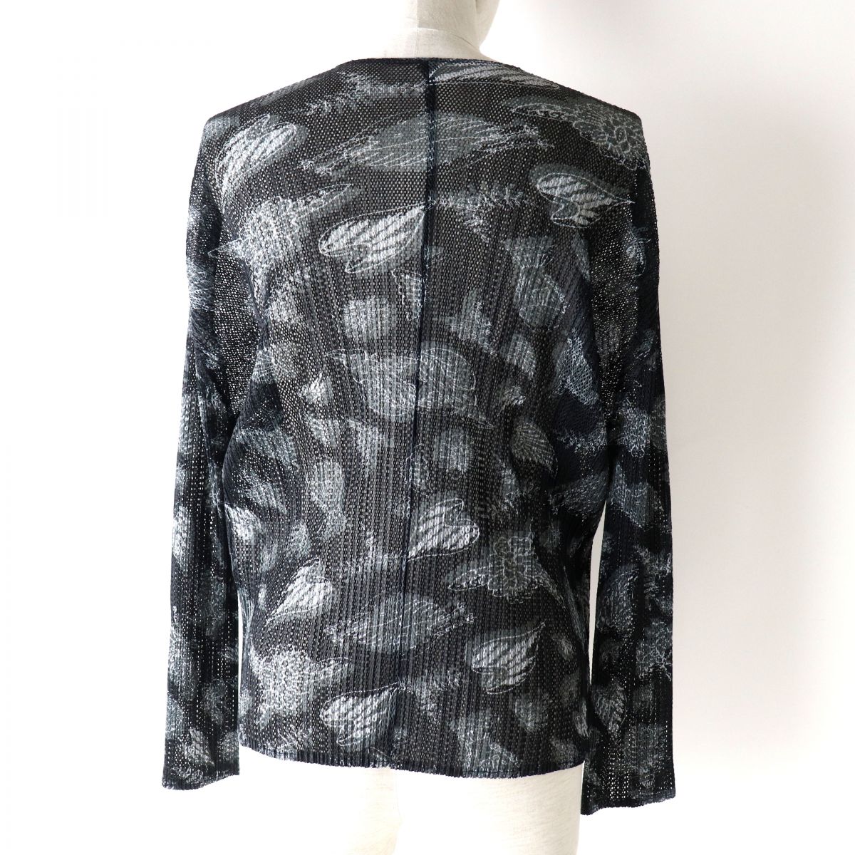 Issey Miyake Mesh Pleated Open Cardigan