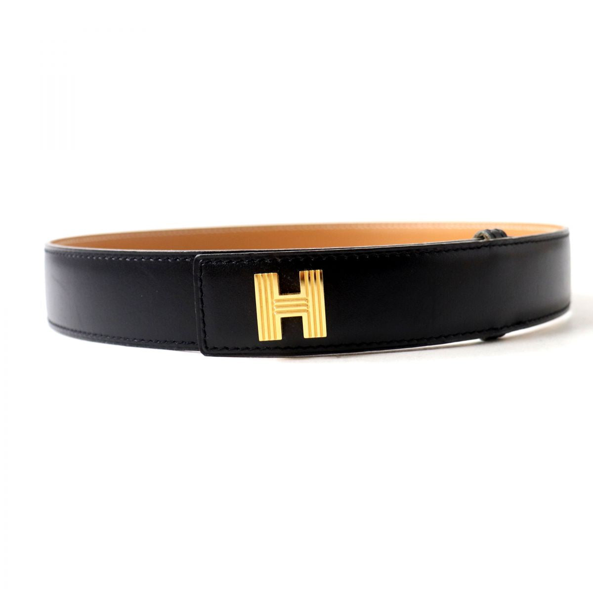 Hermes Vintage Leather Belt with H Metal