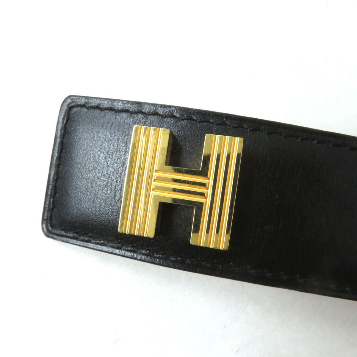 Hermes Vintage Leather Belt with H Metal