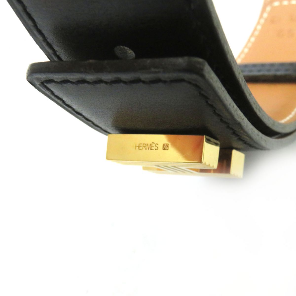 Hermes Vintage Leather Belt with H Metal