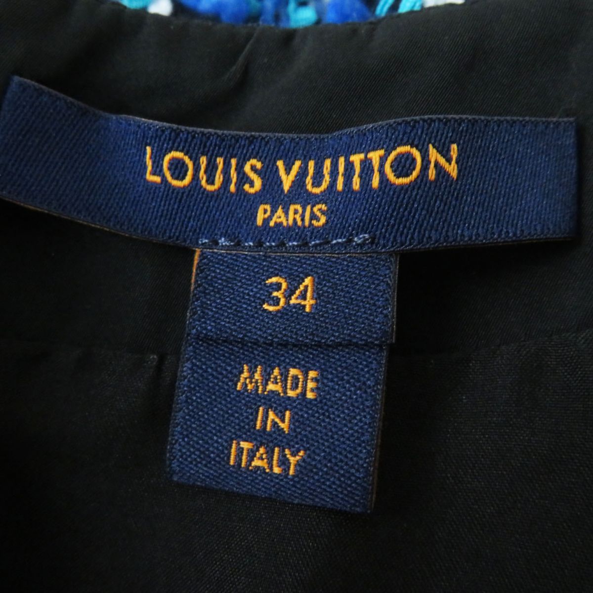 Louis Vuitton Silk Blend Blue Tweed Dress