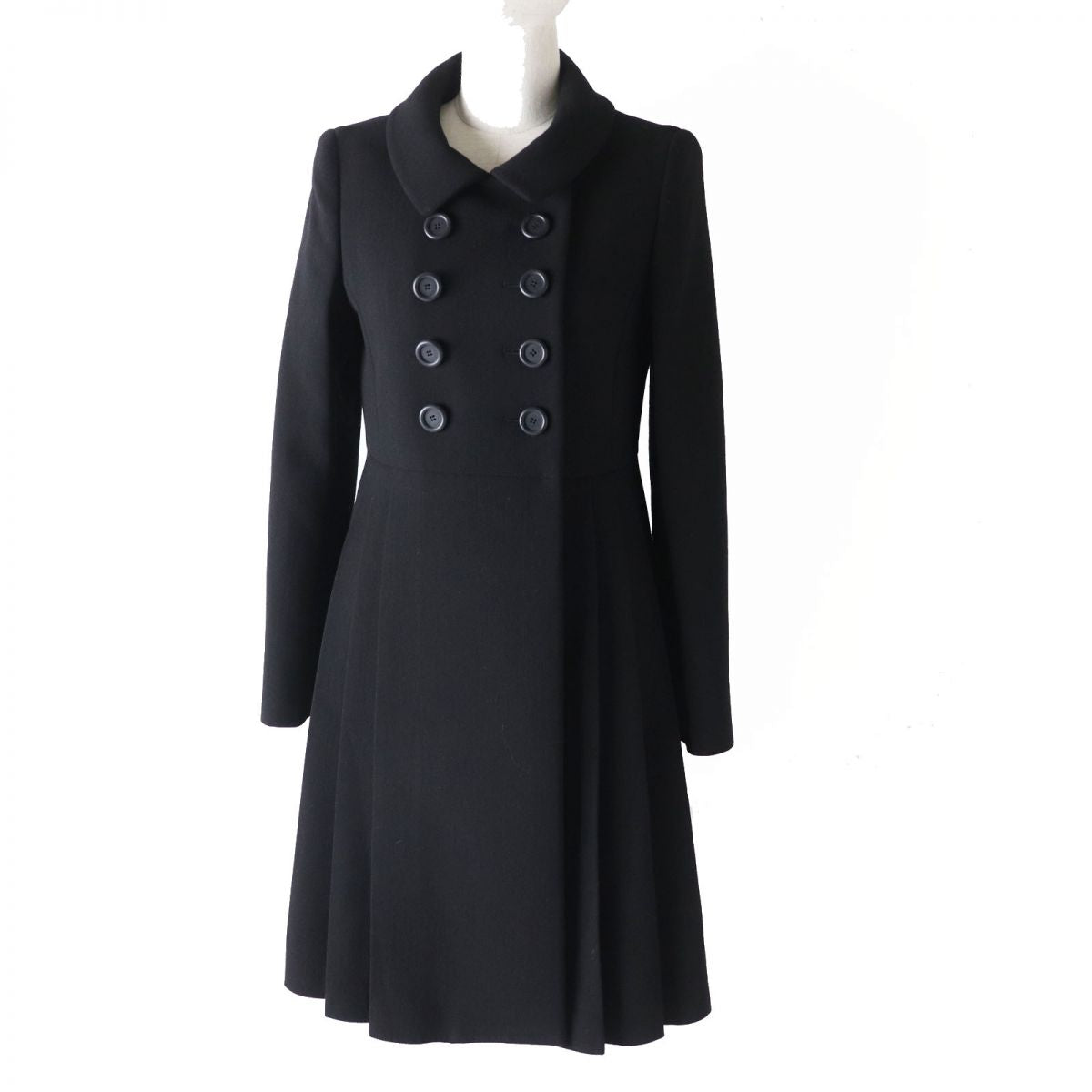 Miu Miu Wool Double-Breasted Coat Black 38