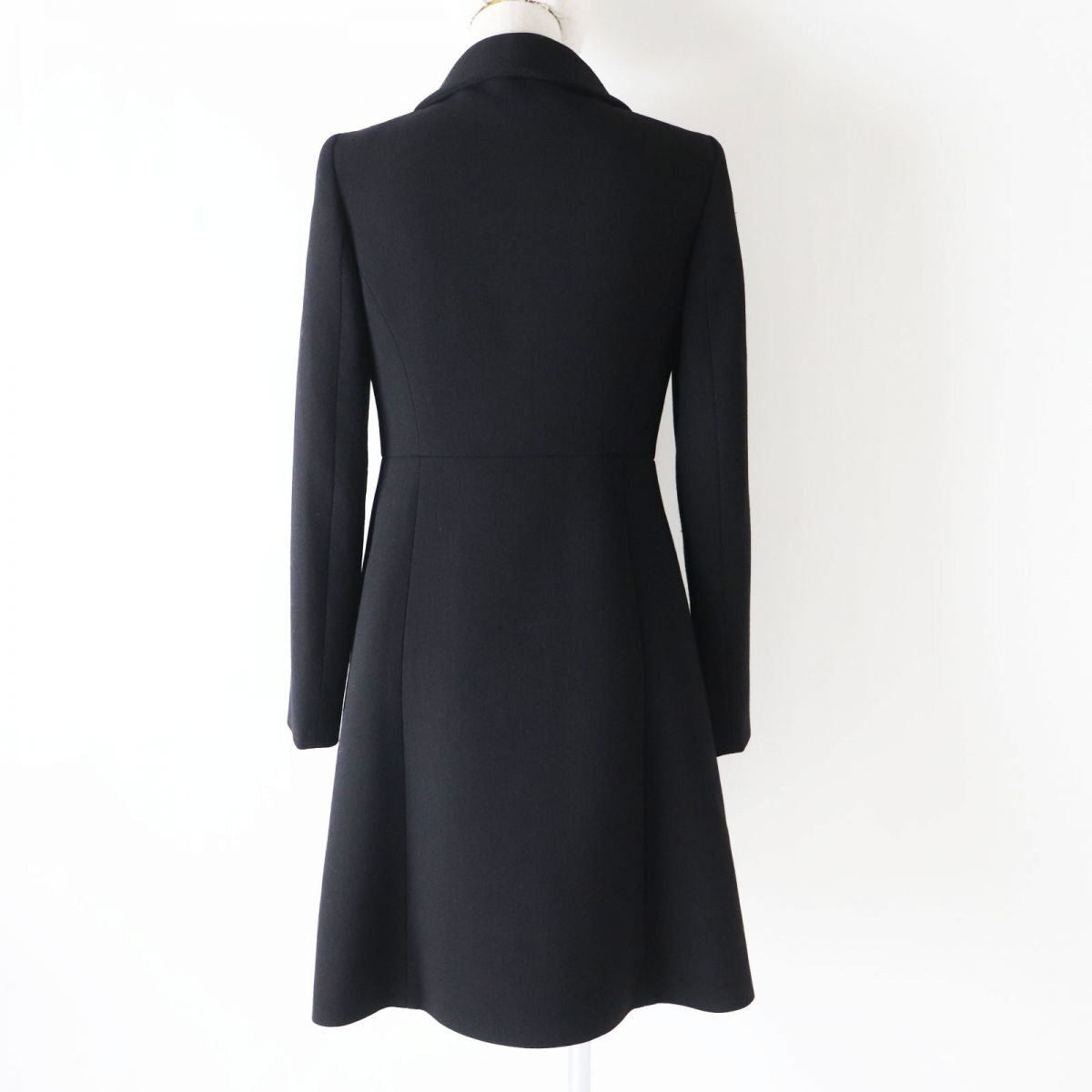 Miu Miu Wool Double-Breasted Coat Black 38