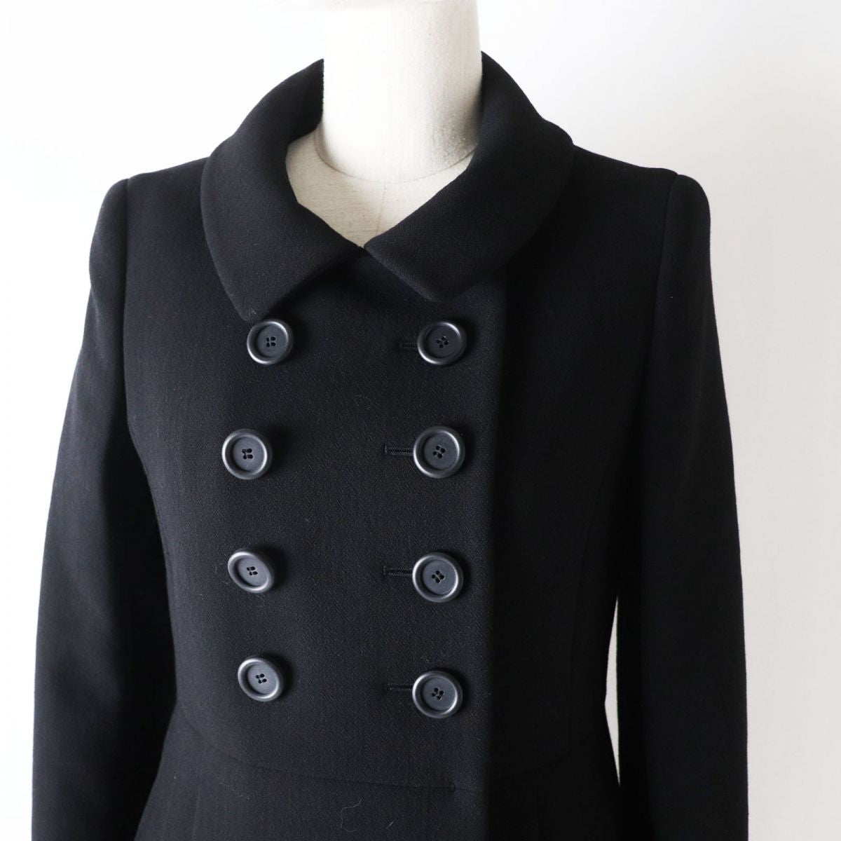 Miu Miu Wool Double-Breasted Coat Black 38