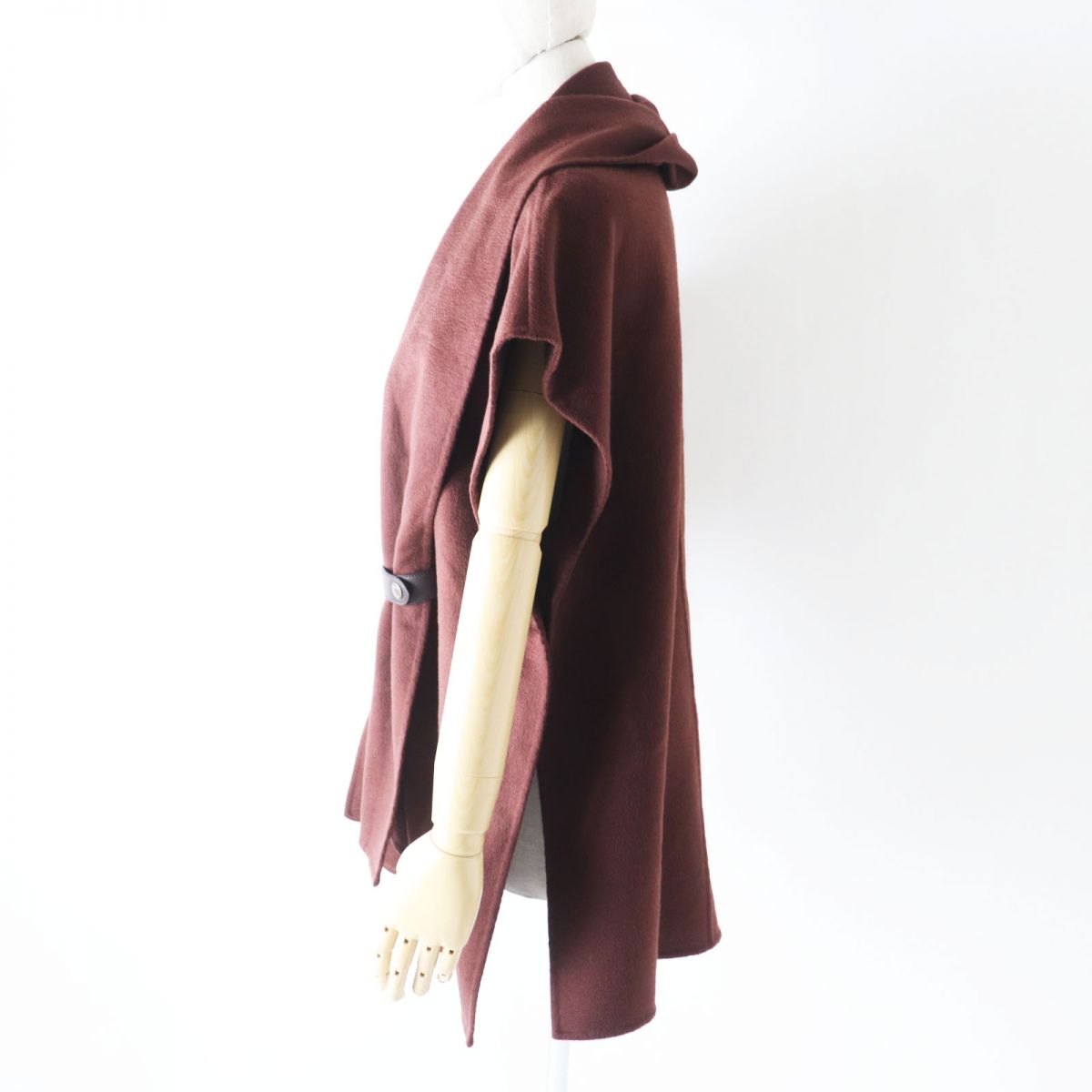 Hermes Cashmere Poncho Vest Coat Brown