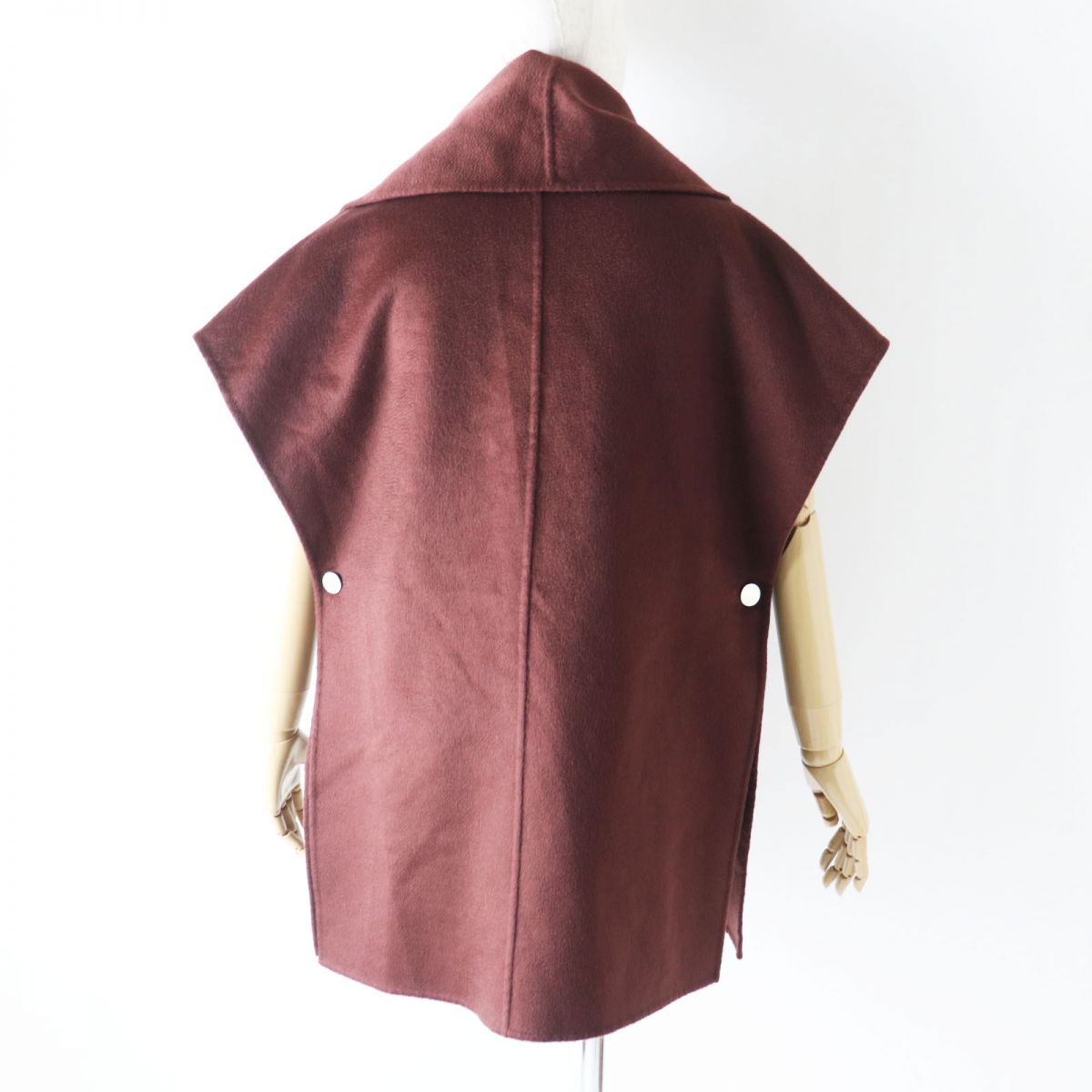 Hermes Cashmere Poncho Vest Coat Brown