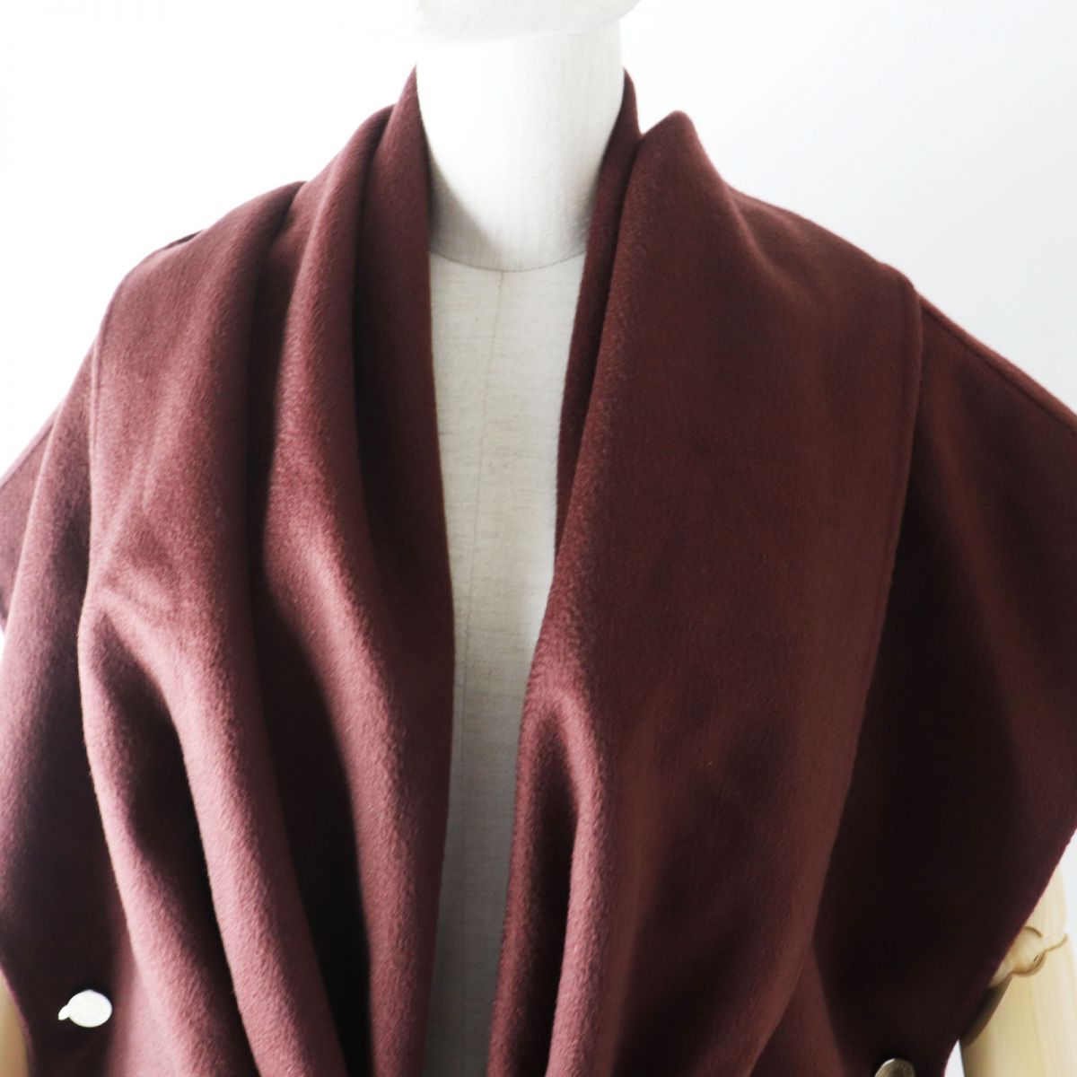 Hermes Cashmere Poncho Vest Coat Brown