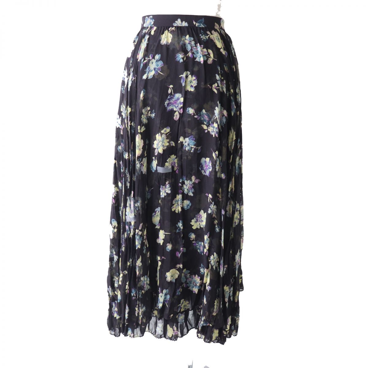 Celine Silk Georgette Sunburst Pleated Skirt 40