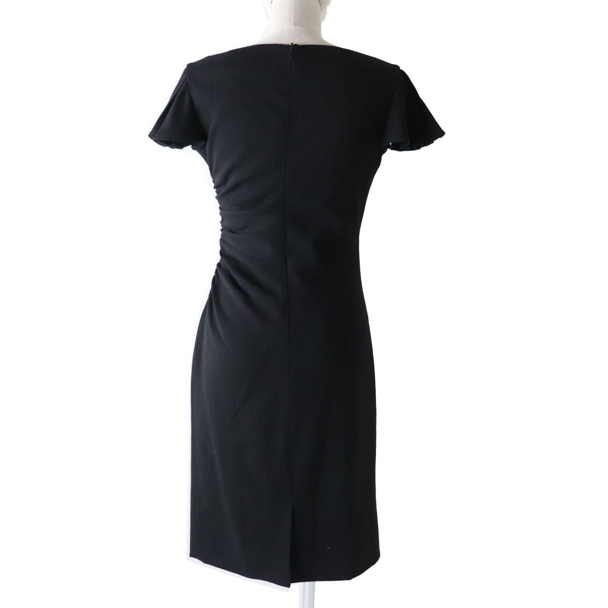 Valentino Women's V-Neck Shirring Dress Black