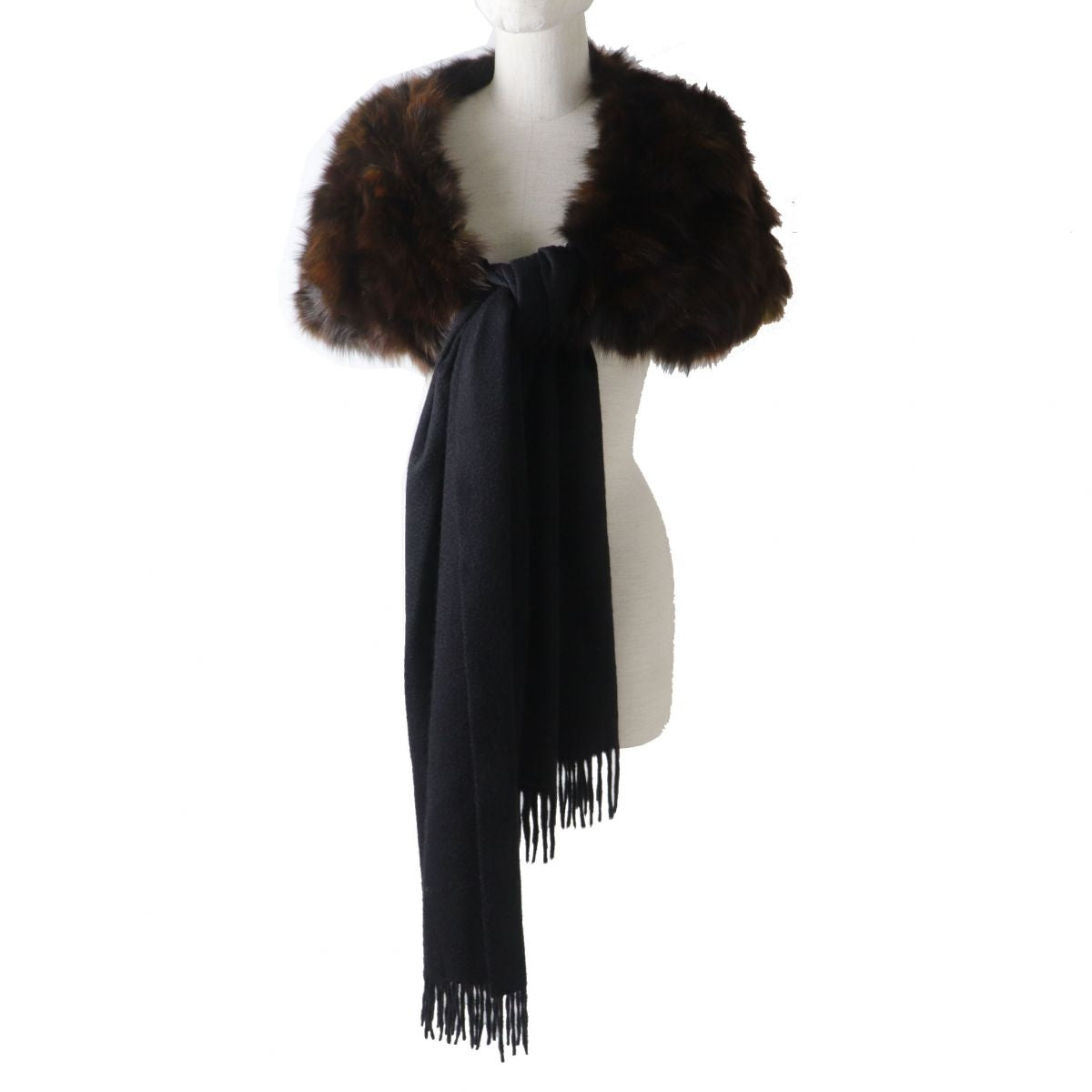 Fendi Women's Fox Cashmere Stole Shawl