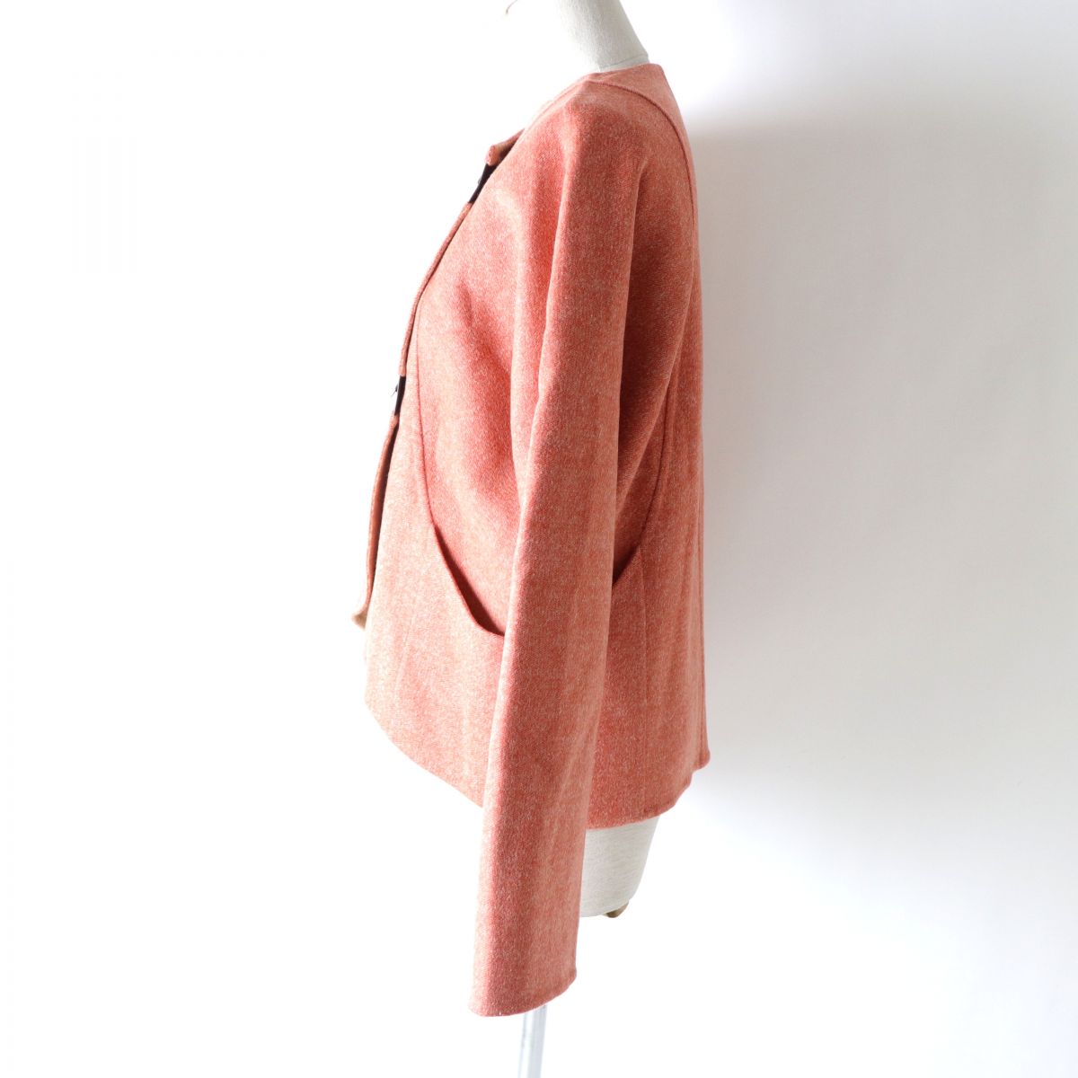 Hermes Women's Leather Cashmere Jacket Salmon Pink