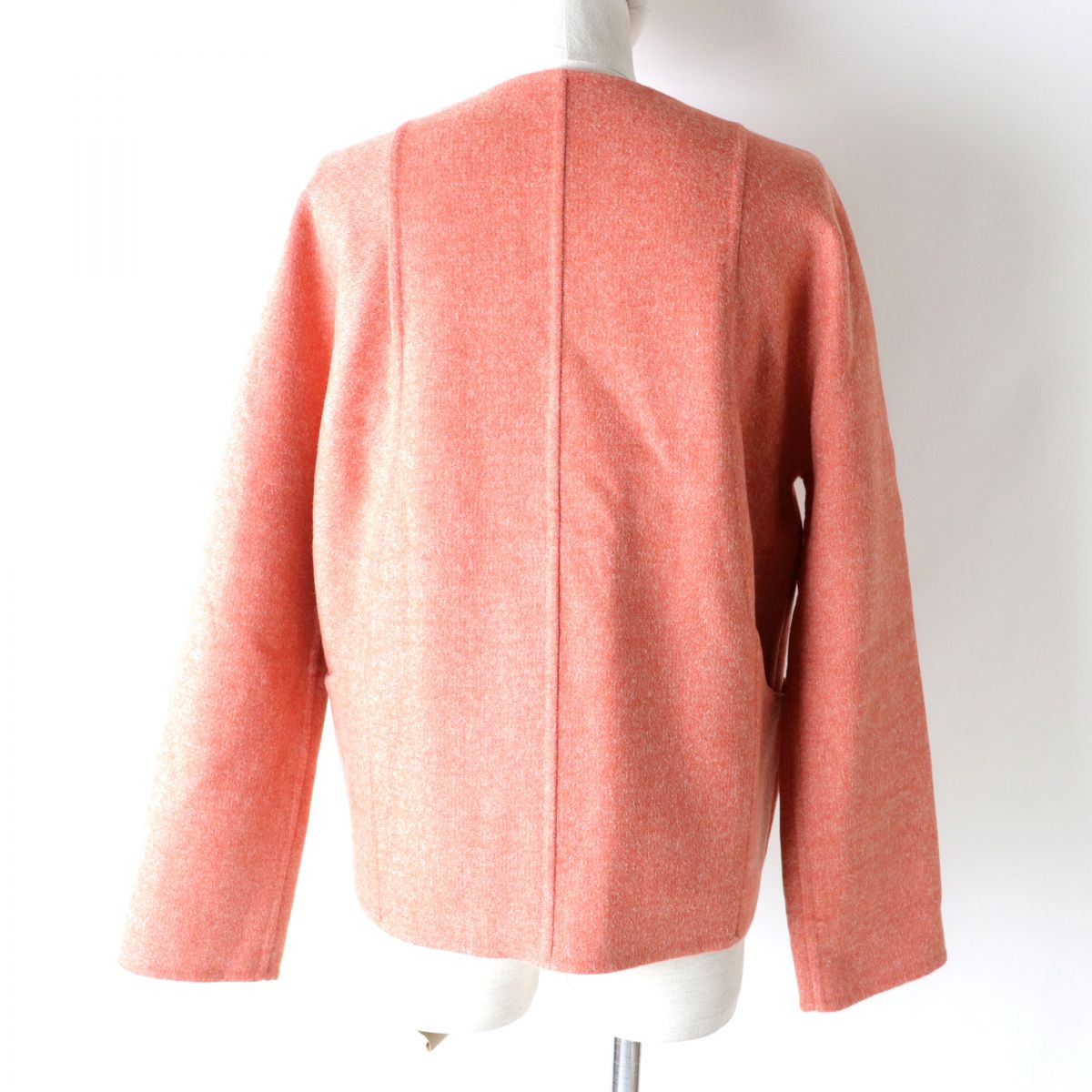 Hermes Women's Leather Cashmere Jacket Salmon Pink