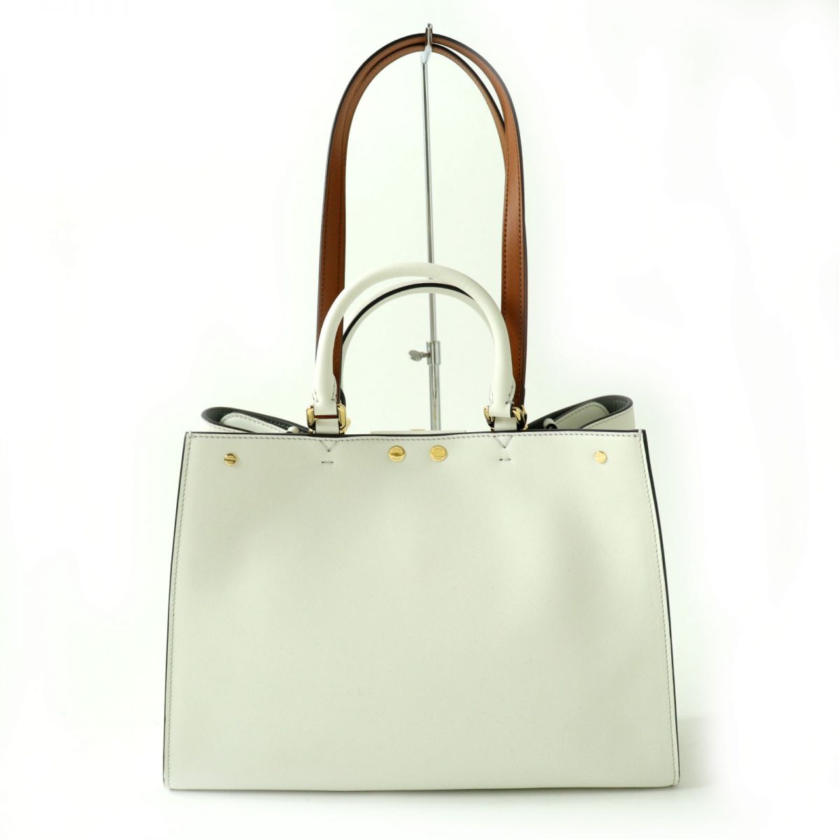 Fendi Peekaboo X Tote Bag Small White Brown