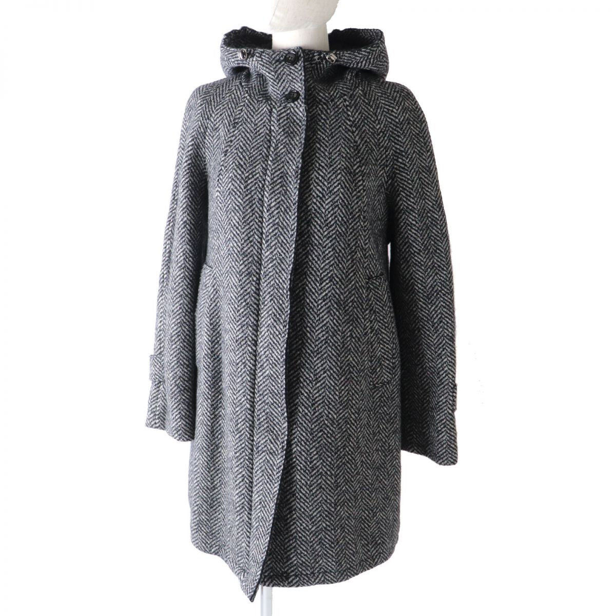 Max Mara Women's Hooded Long Coat 38