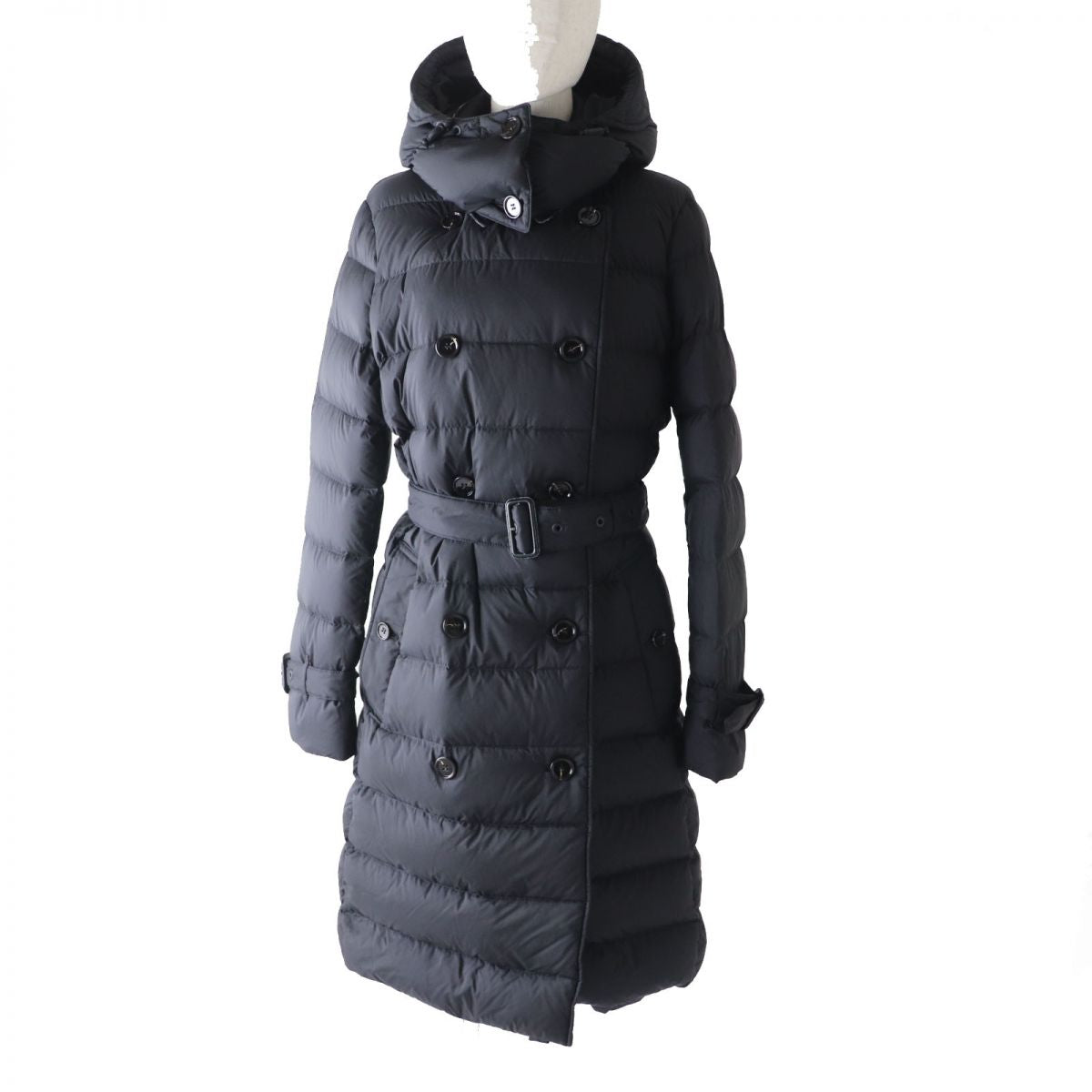 Burberry Women's Hooded Long Coat Black M