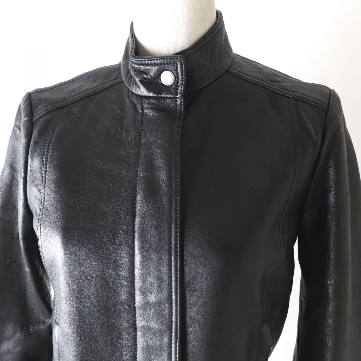 Gucci Women's Lambskin Riders Jacket Black